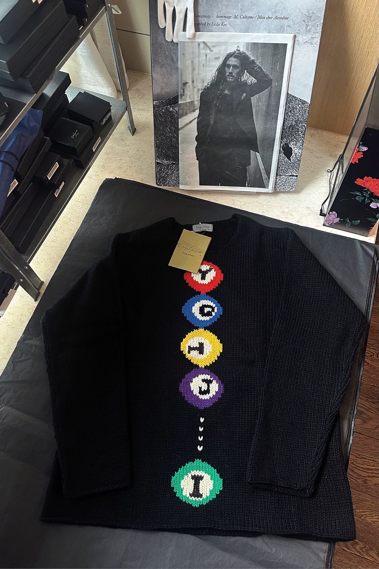Yohji Yamamoto 97AW Billiard YOHJI Sweater — detail