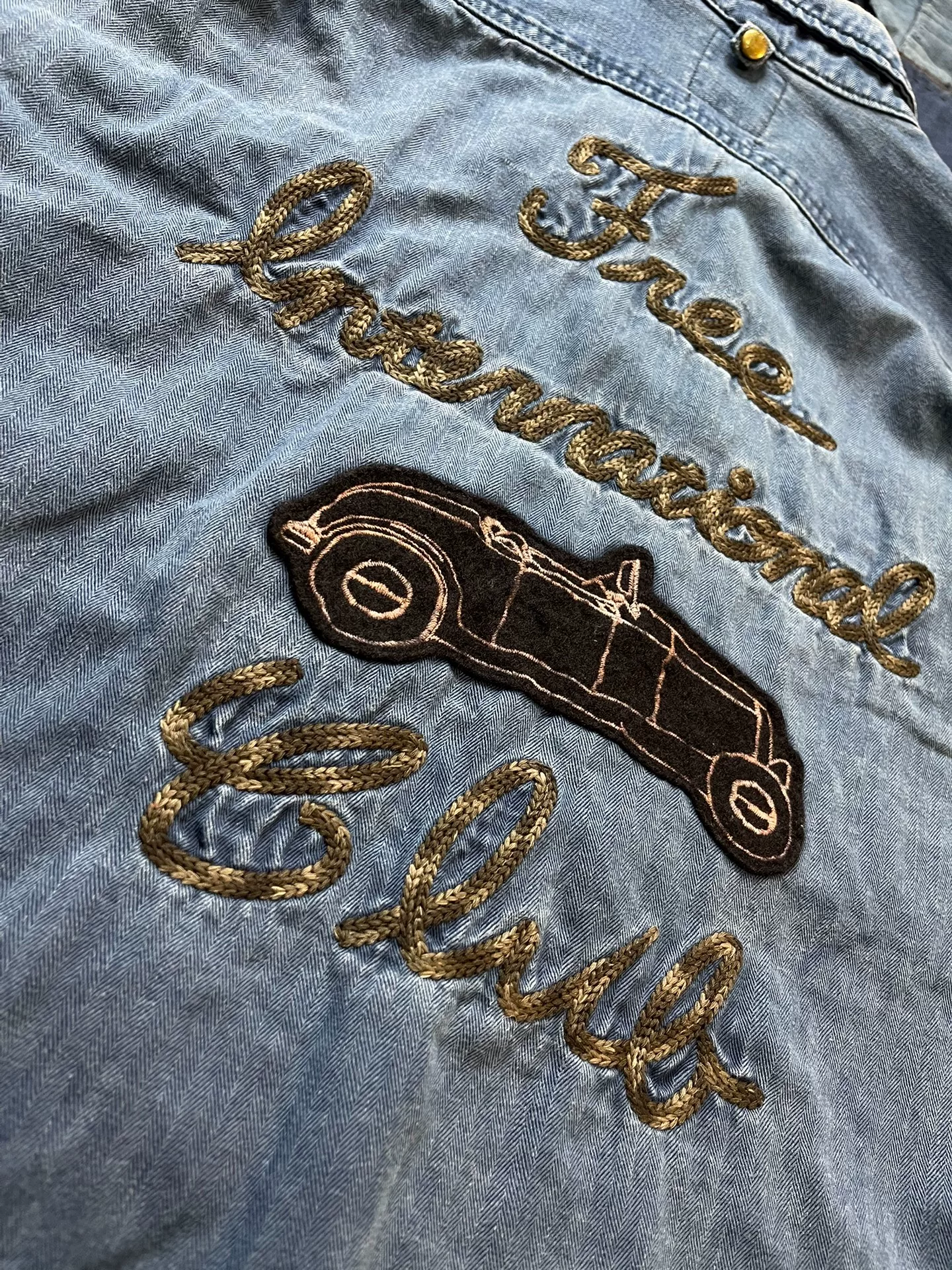 visvim 15AW Orange Hand Embroidery Shirt — front