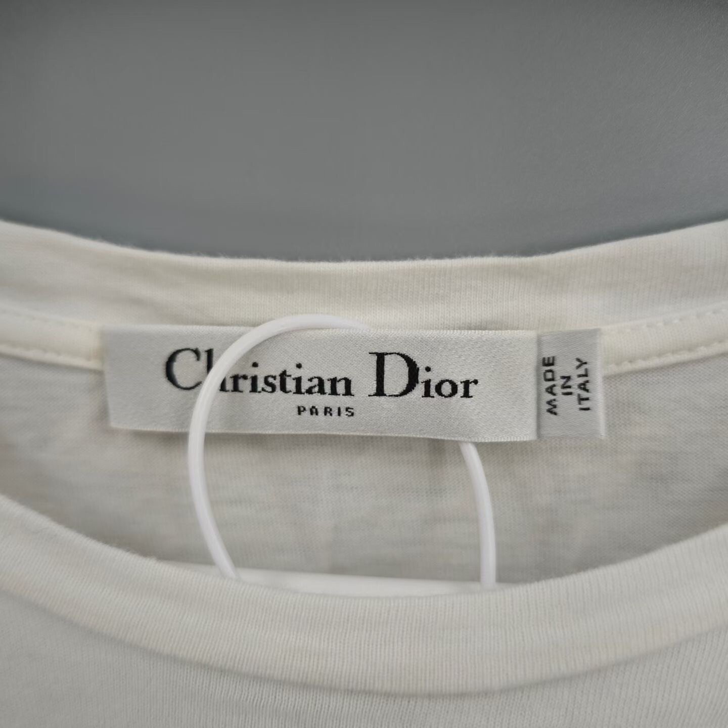 Dior White Striped Slogan Short-Sleeve T-shirt — back
