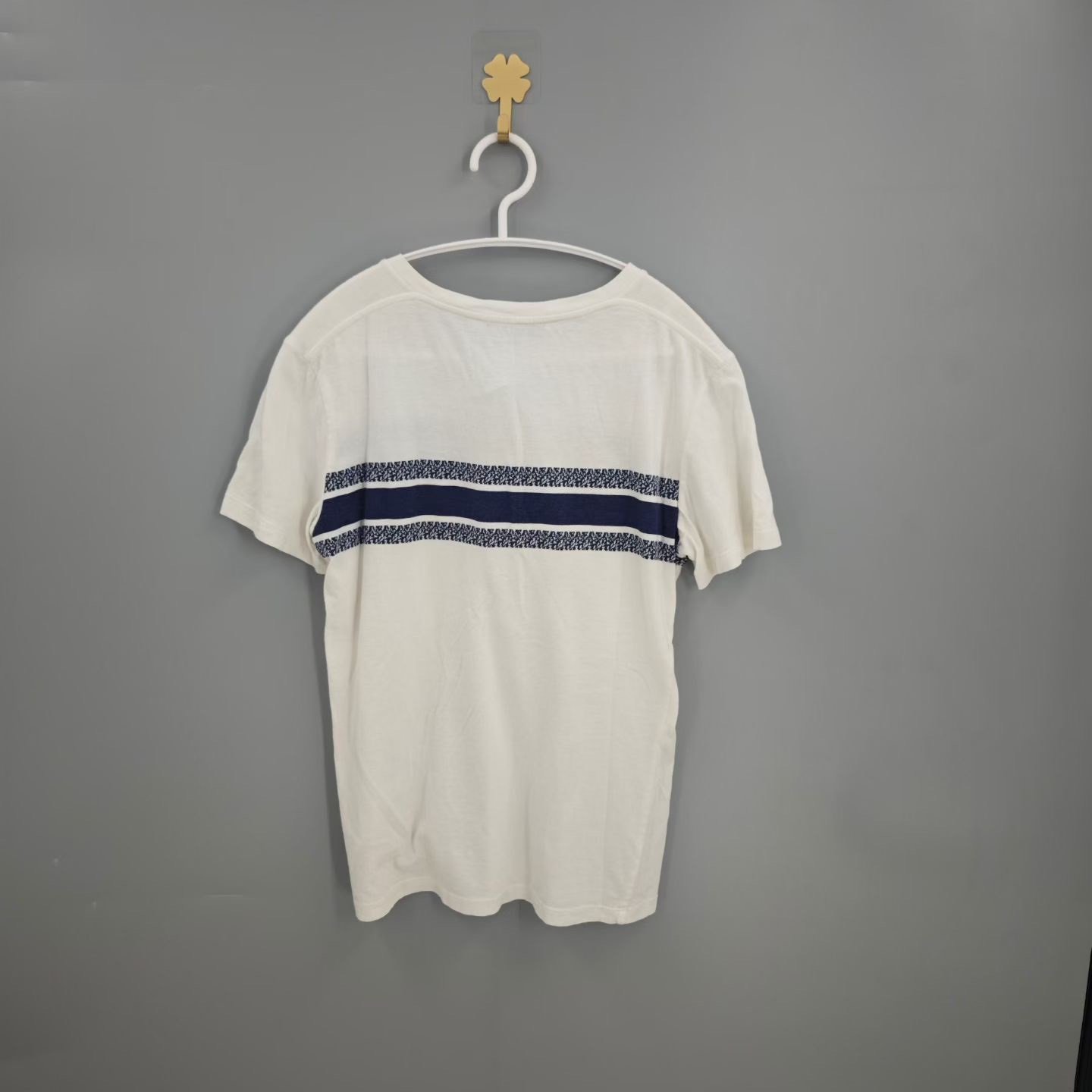 Dior White Striped Slogan Short-Sleeve T-shirt — front