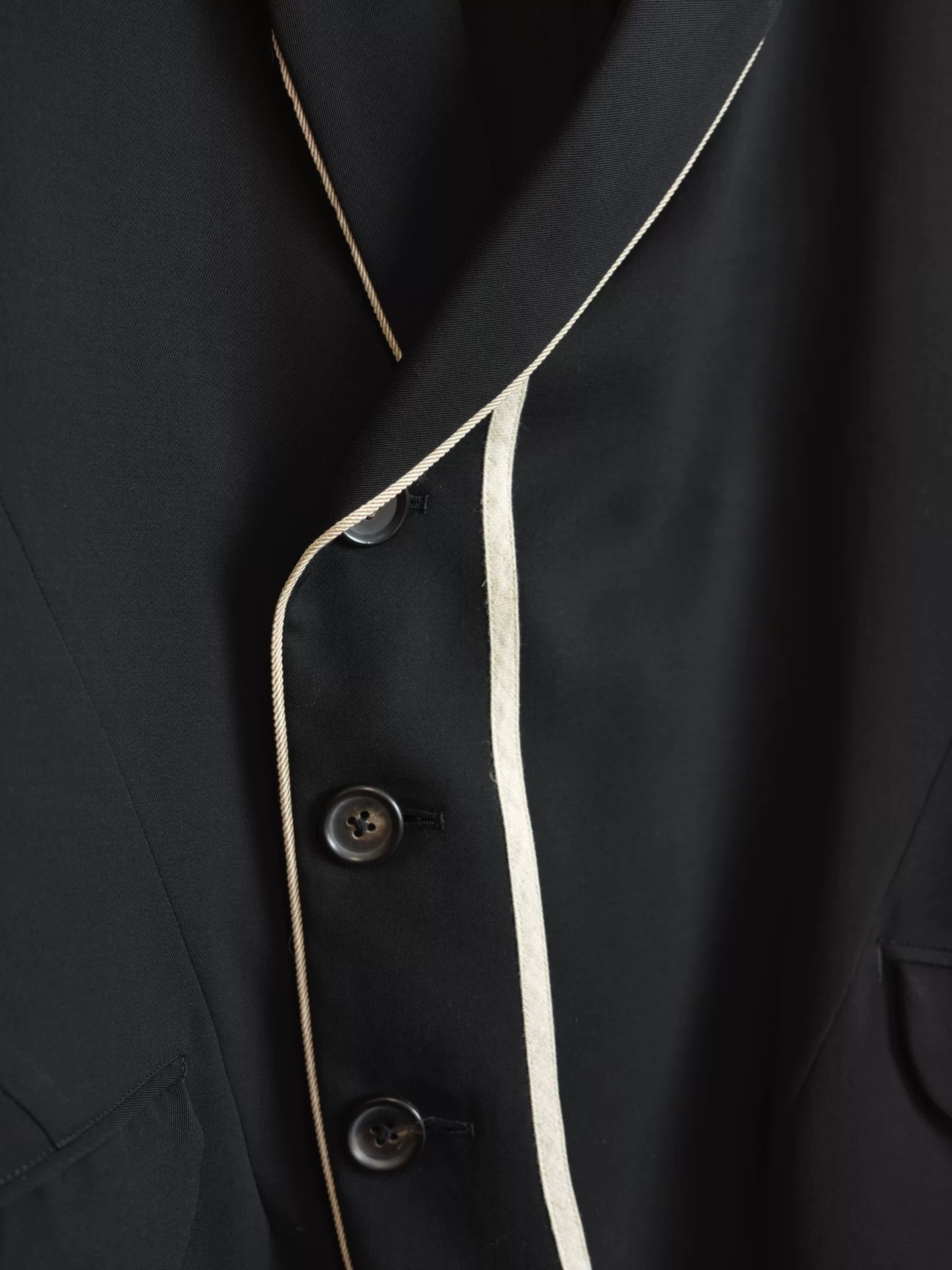 Yohji Yamamoto 97SS White Trim Wool Jacket — label