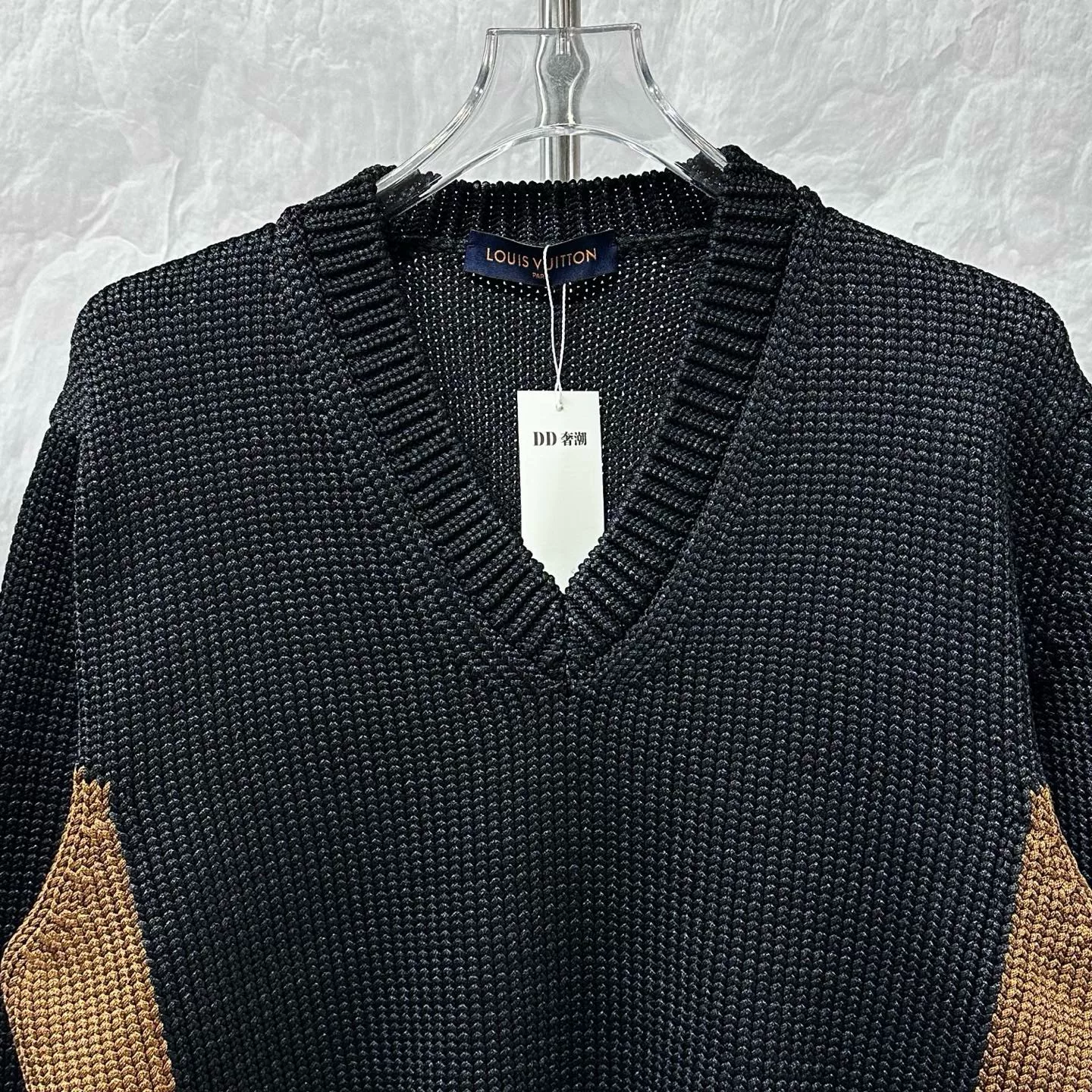 Louis Vuitton Back Letter Python Color Block Sweater XXL — front