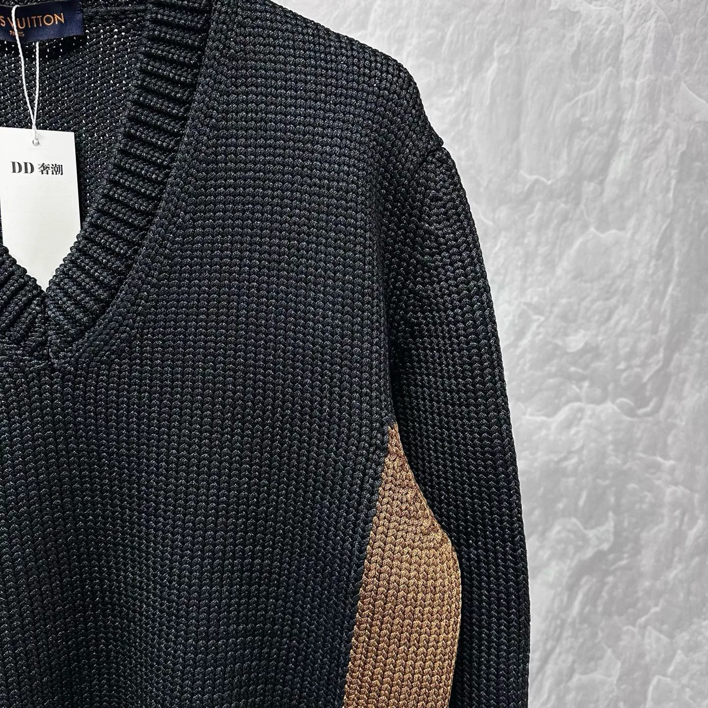 Louis Vuitton Back Letter Python Color Block Sweater XXL — detail