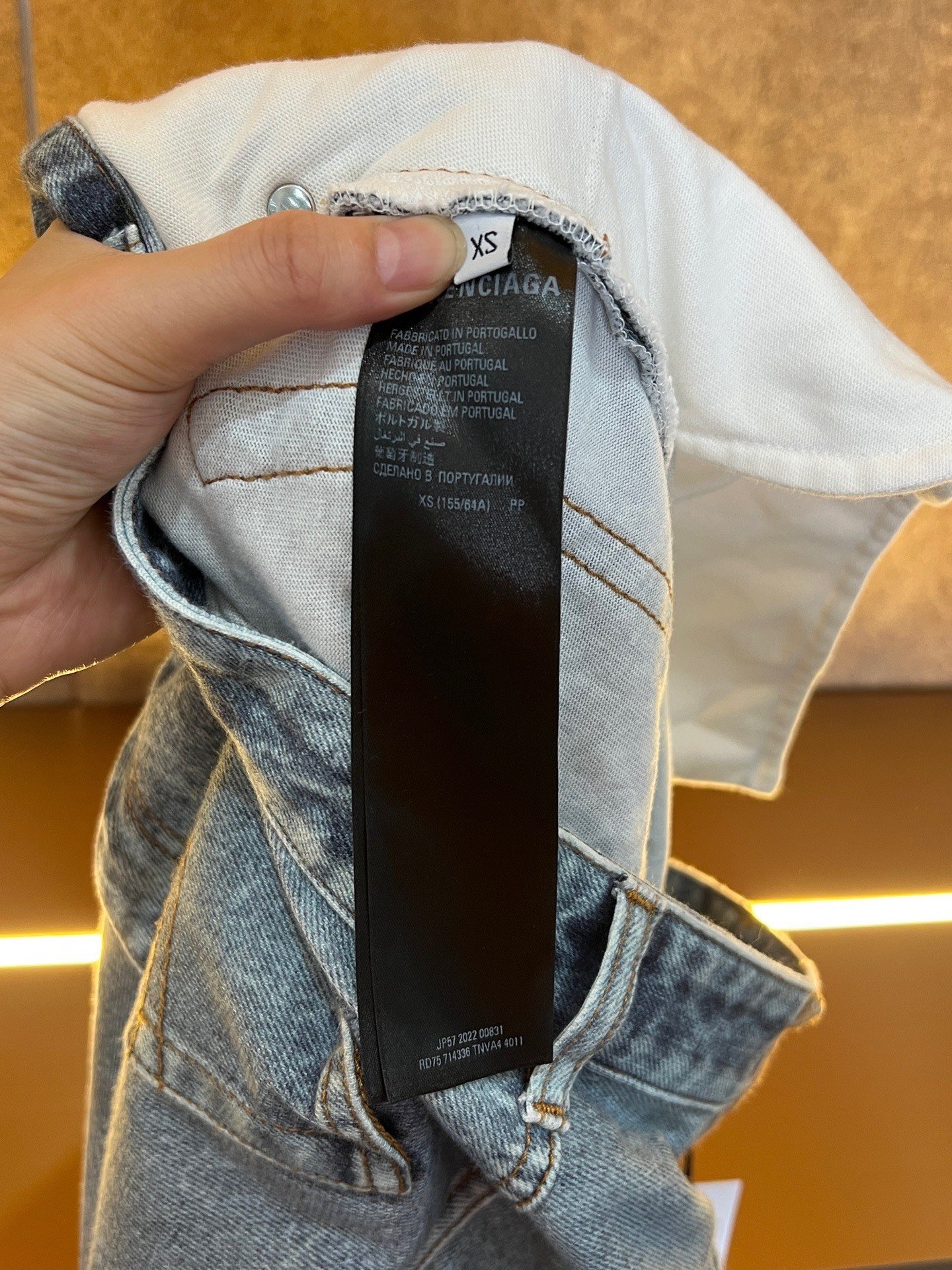 Balenciaga 3D Printed Denim Shorts — back