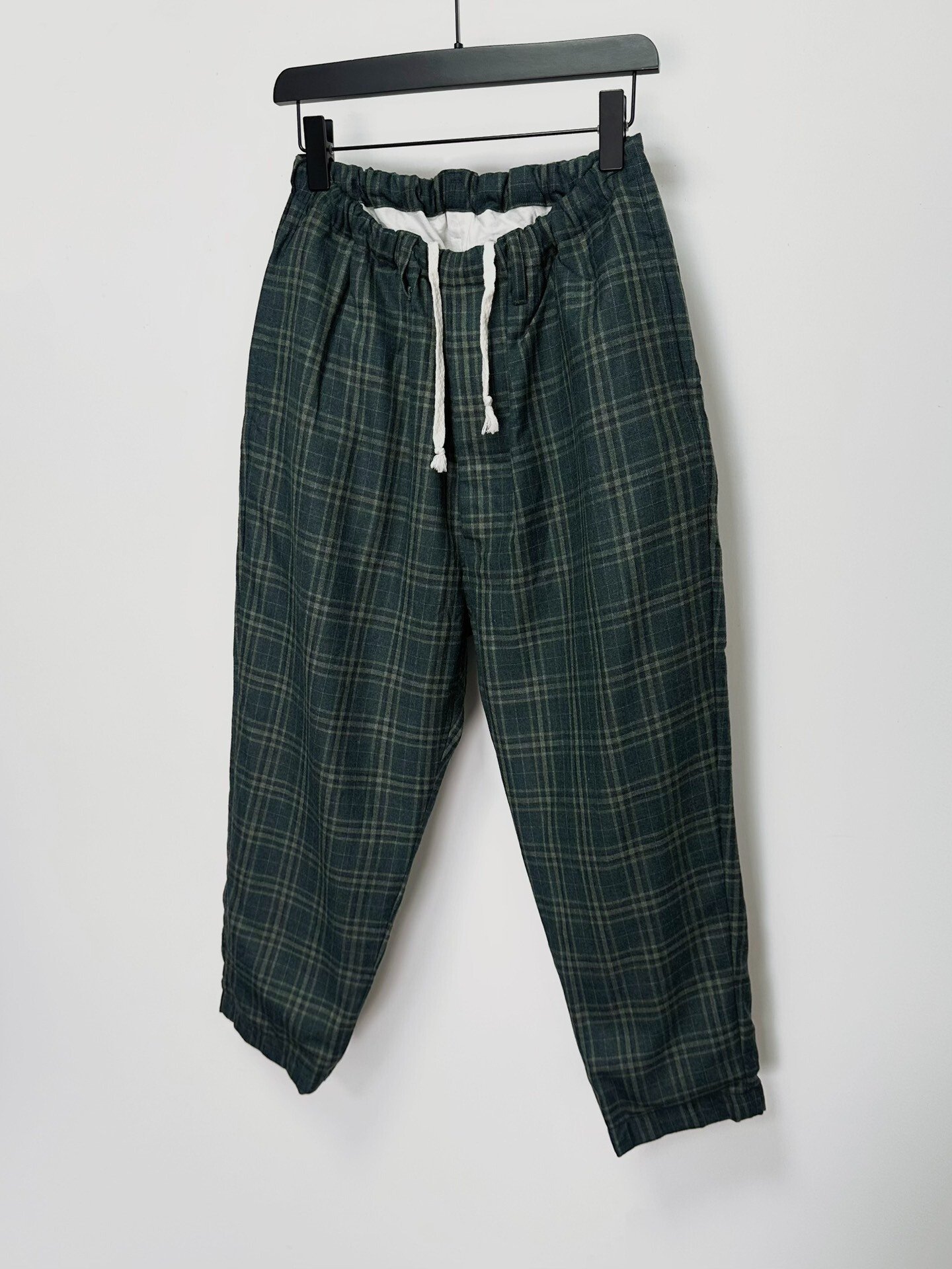 Klause Handmade Wool Plaid Trousers — detail