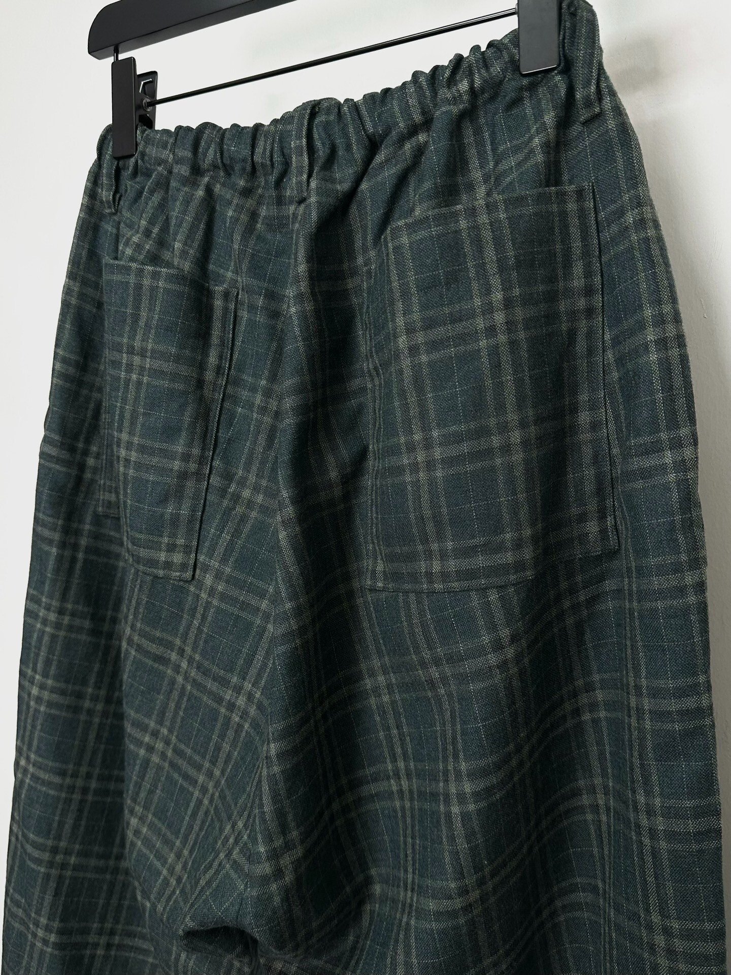 Klause Handmade Wool Plaid Trousers — back