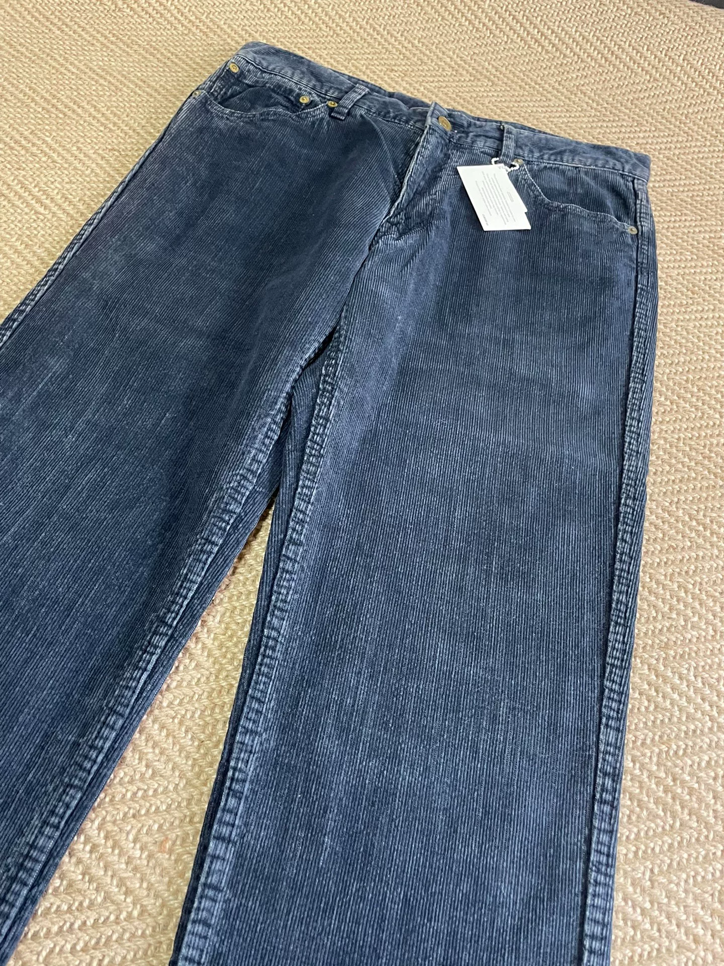 VISVIM FULXUS KANO Indigo Washed Corduroy Pants — detail