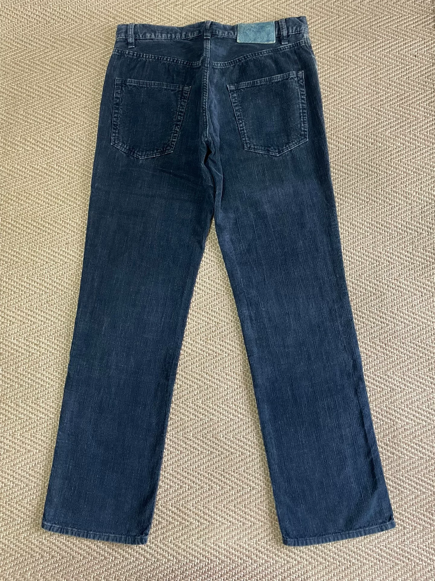 VISVIM FULXUS KANO Indigo Washed Corduroy Pants — front