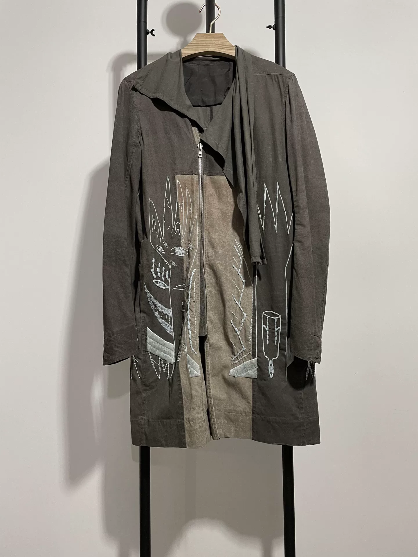 Rick Owens Ghost Face Embroidery MA1 Pilot Jacket — front