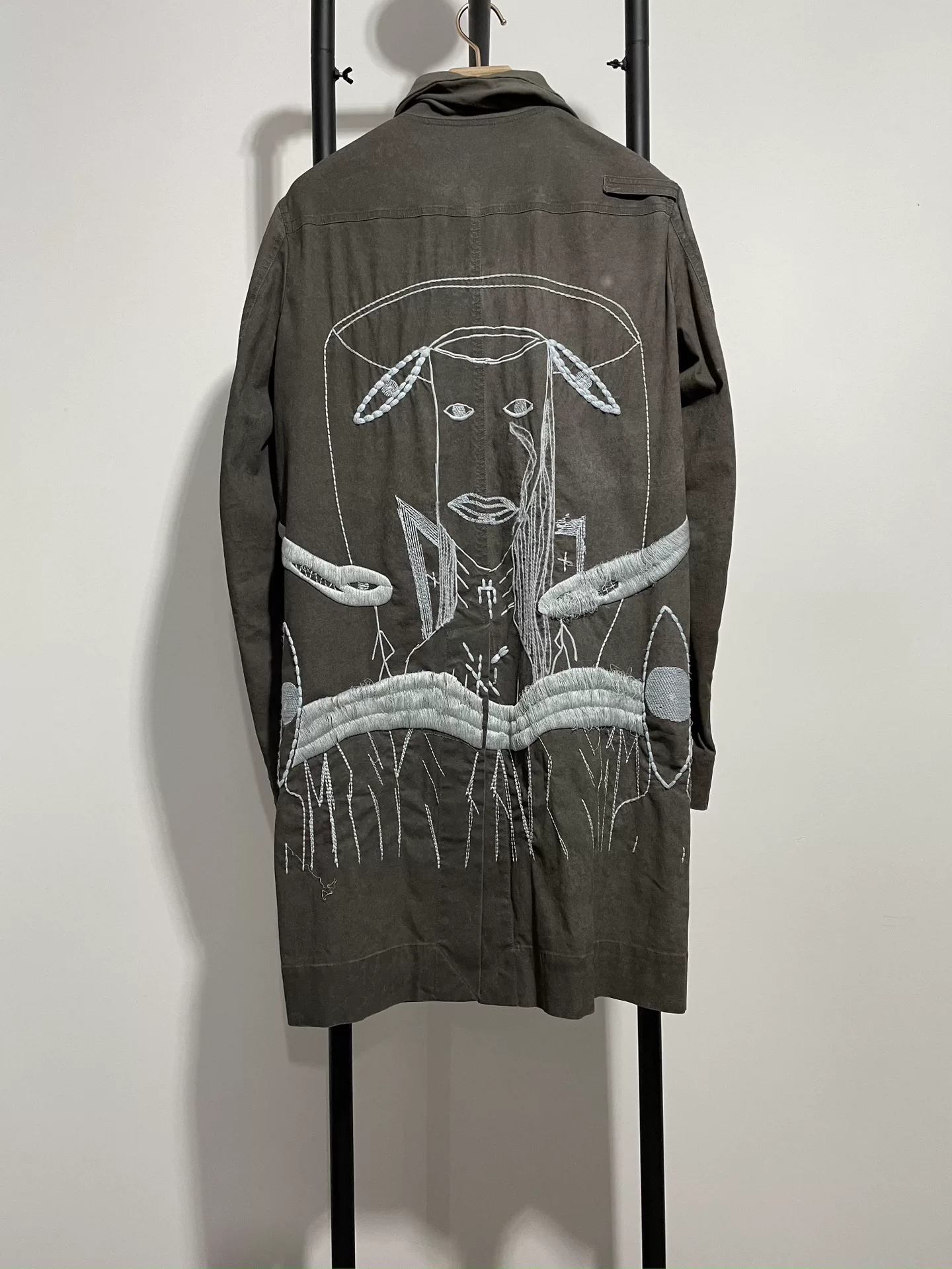 Rick Owens Ghost Face Embroidery MA1 Pilot Jacket — detail