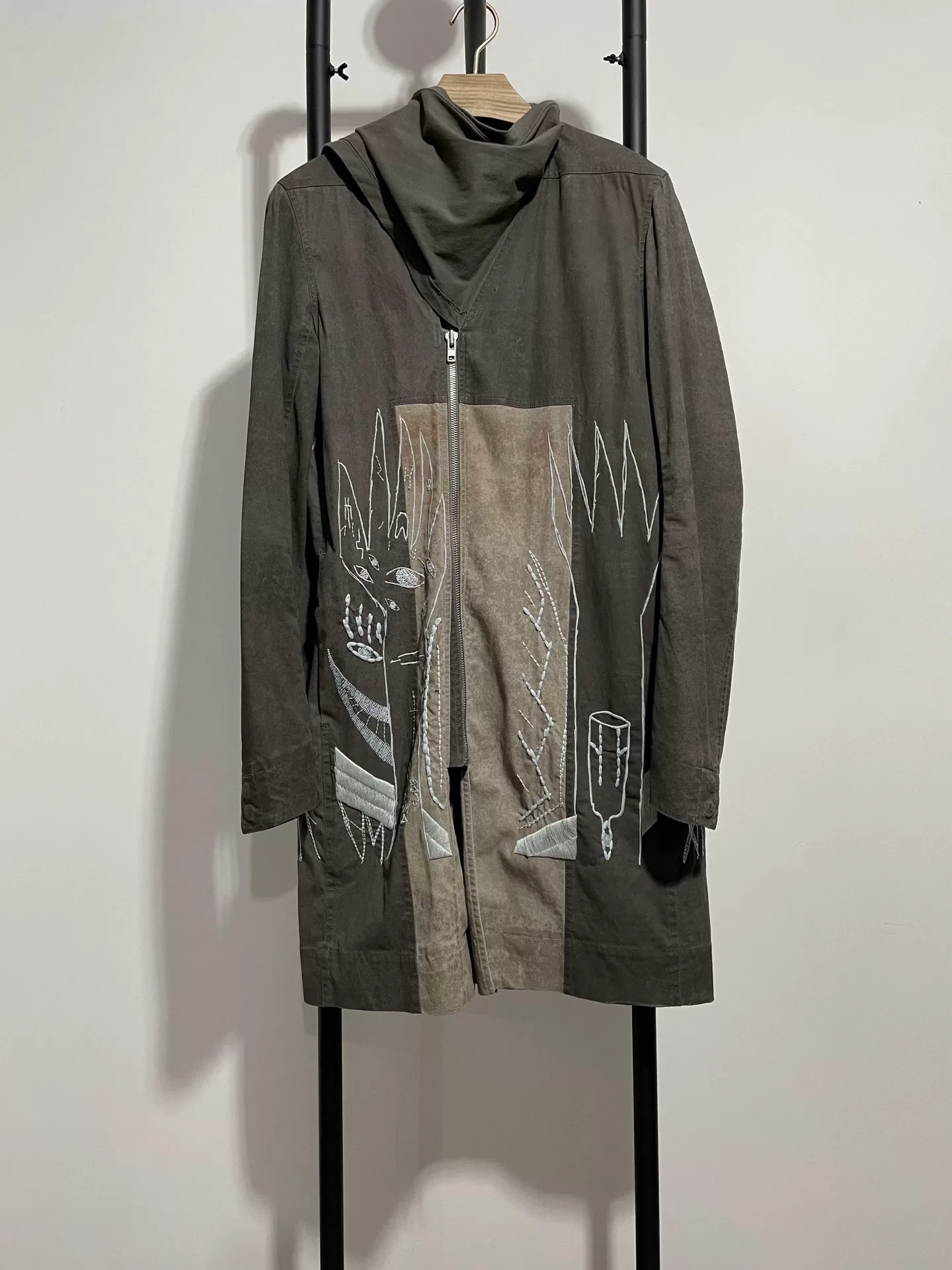 Rick Owens Ghost Face Embroidery MA1 Pilot Jacket