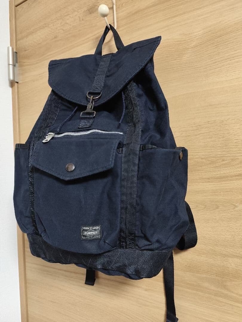 PORTER CRAG Blue Nylon Cotton Backpack