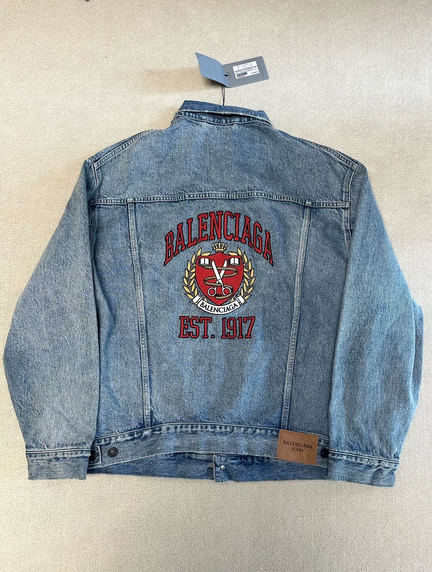 Balenciaga Scissors Embroidery Denim Jacket