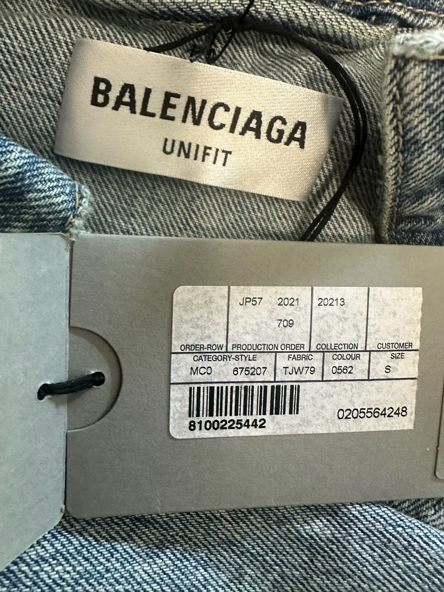Balenciaga Scissors Embroidery Denim Jacket — back