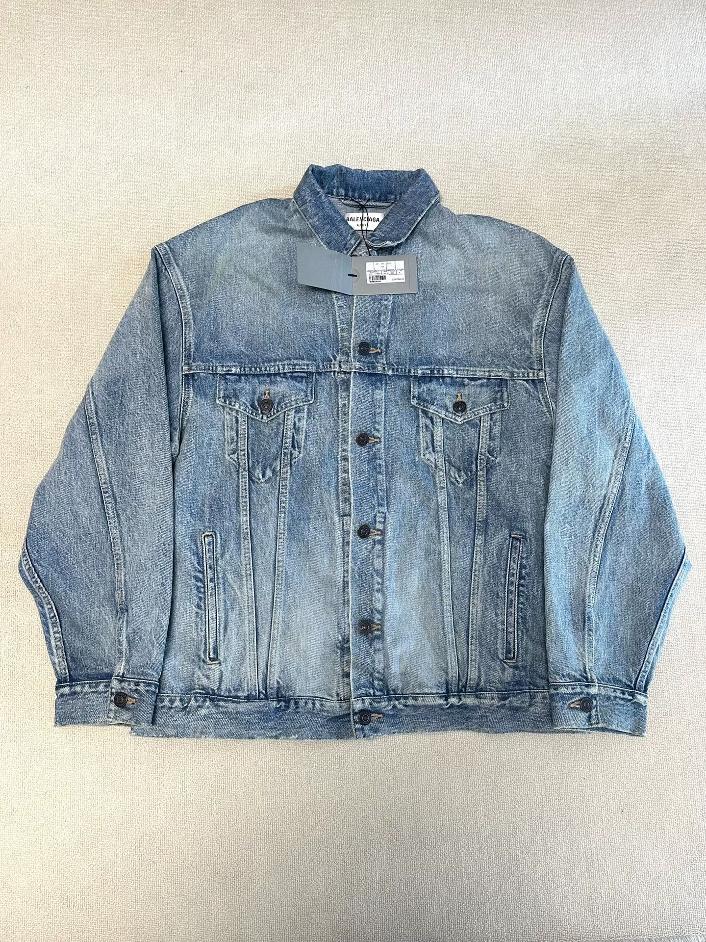Balenciaga Scissors Embroidery Denim Jacket — front