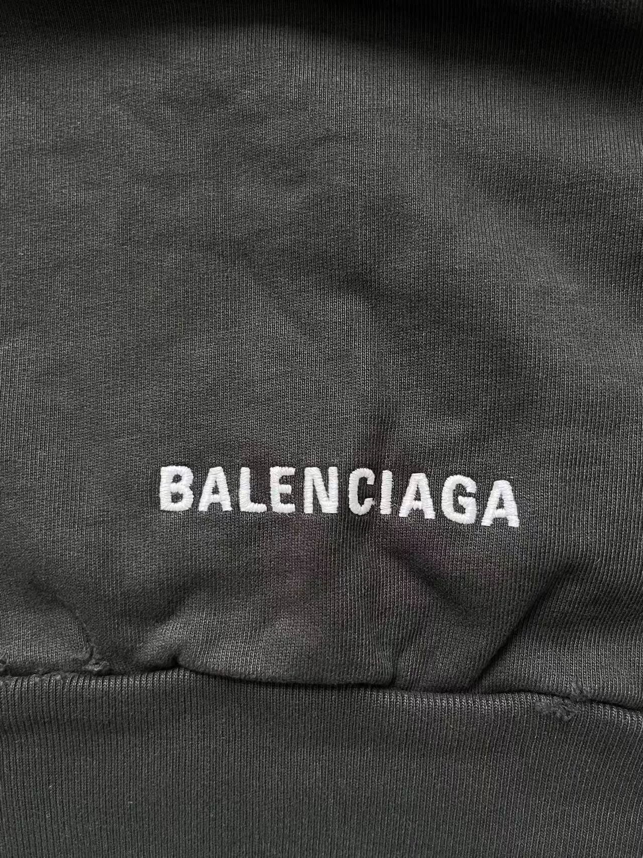 Balenciaga Black 'Je t'aime' Embroidered Hoodie — back
