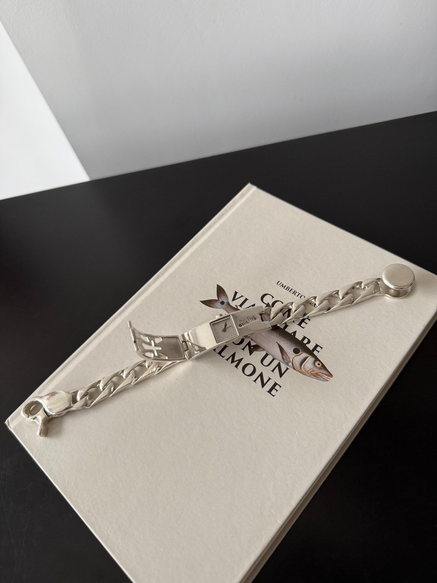 Jean Paul Gaultier SV925 Hollow Cross Bracelet — label