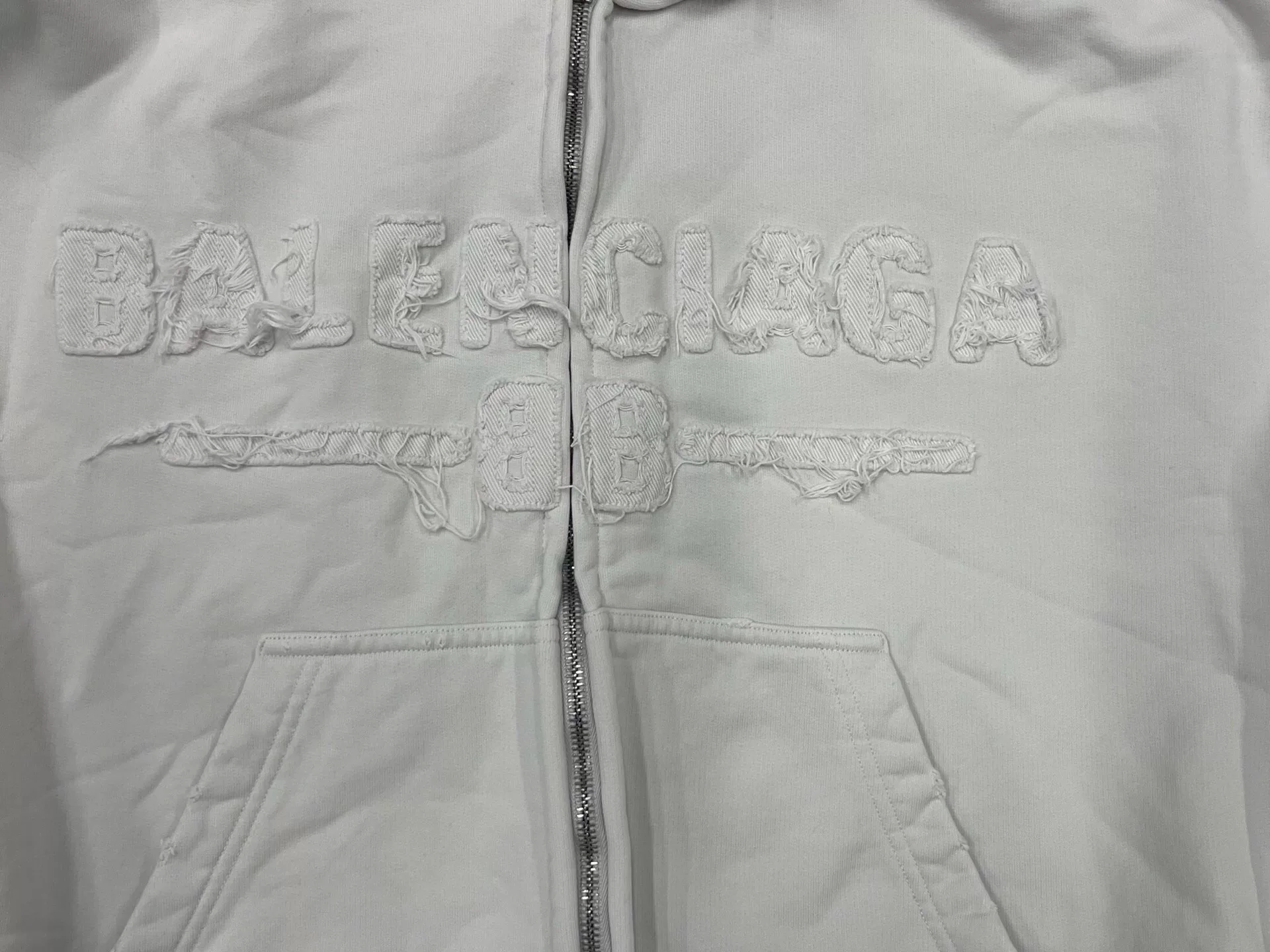 Balenciaga Zip-Up Dropped Shoulder Hoodie — detail
