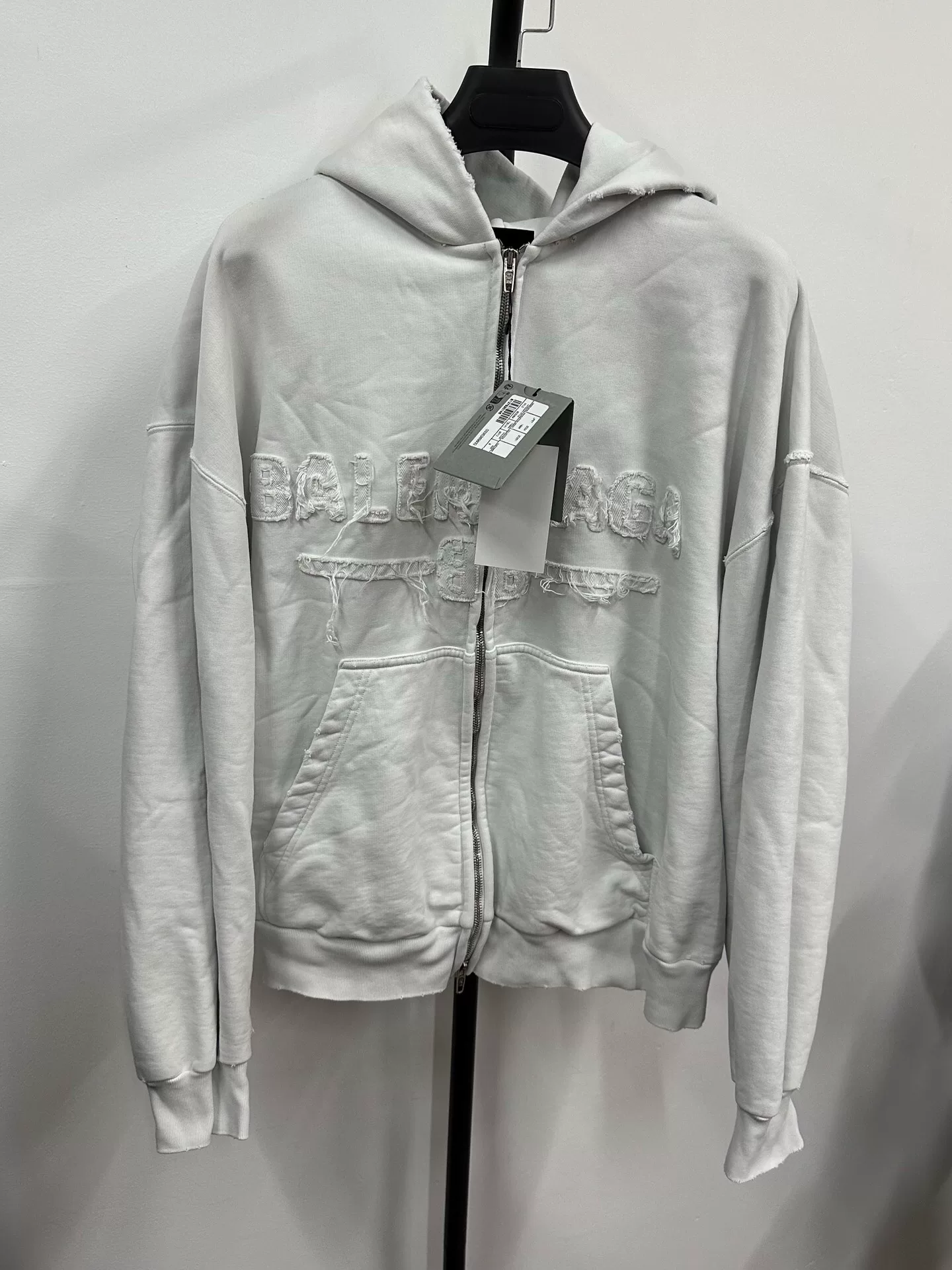Balenciaga Zip-Up Dropped Shoulder Hoodie