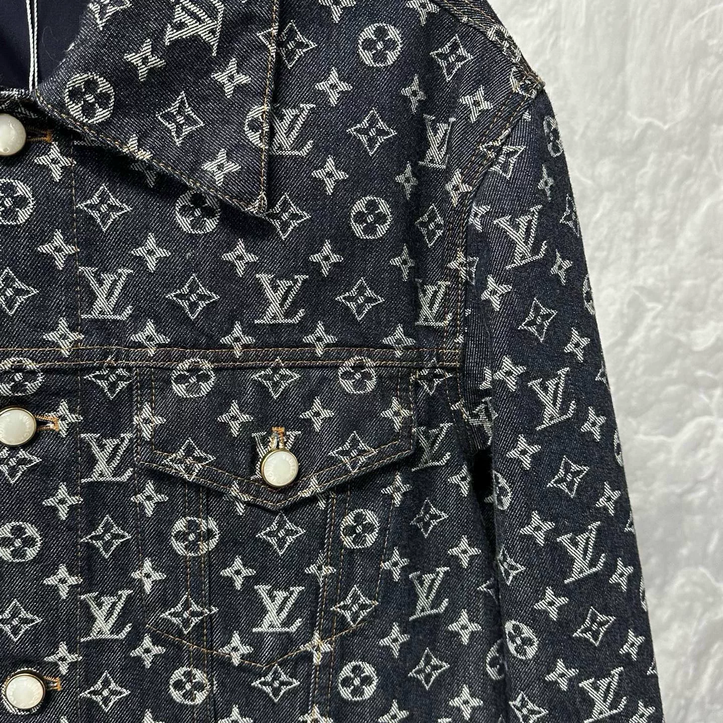 Louis Vuitton FW24 Monogram Denim Jacket — detail