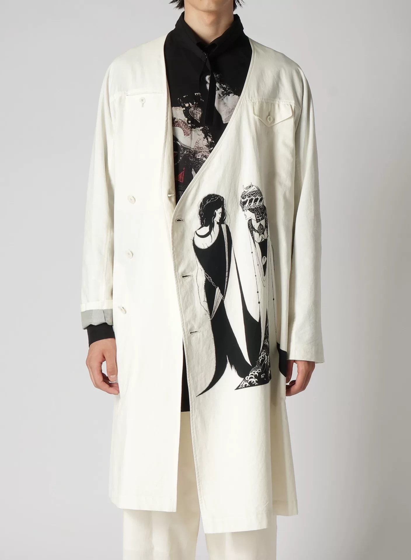 Yohji Yamamoto 24SS Salome Print Coat — label