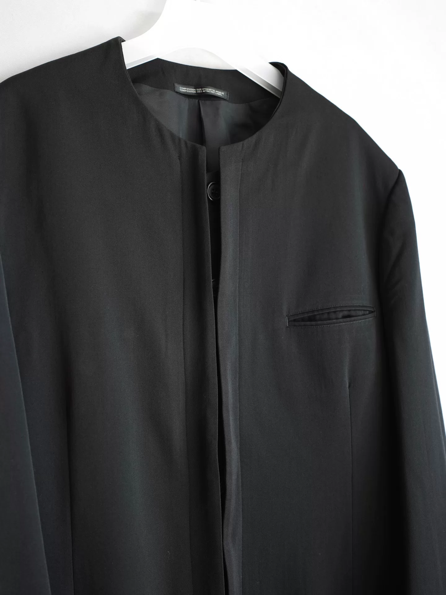 Yohji Yamamoto 95AW Collarless Double-Layer Coat — back