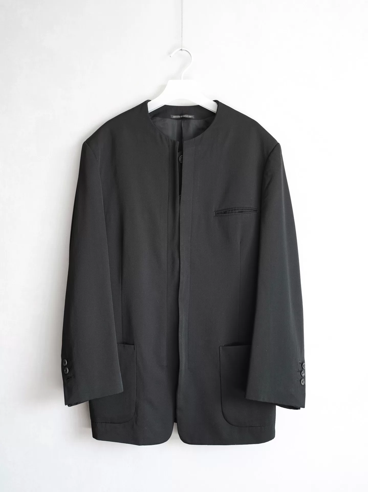 Yohji Yamamoto 95AW Collarless Double-Layer Coat