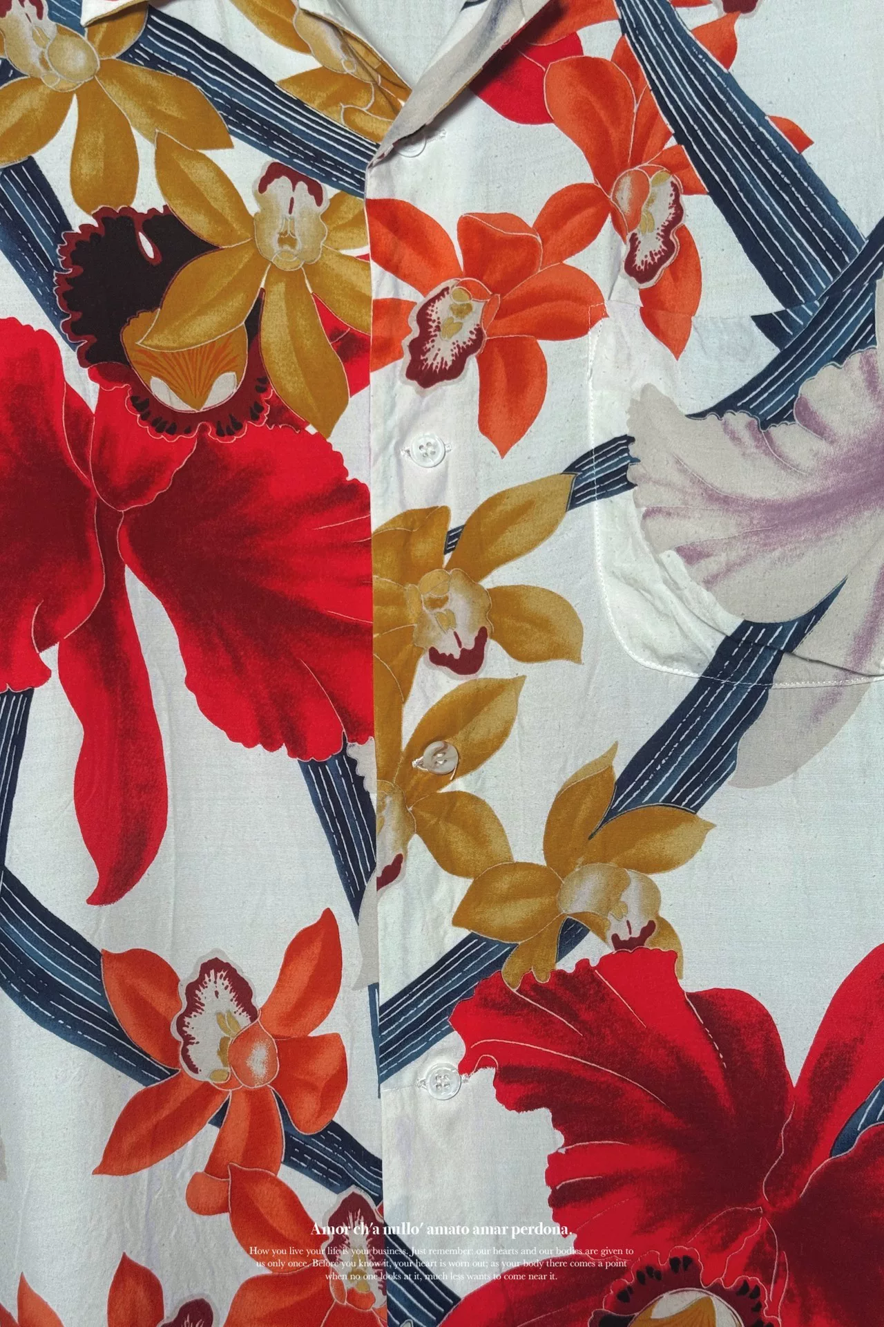 Yohji Yamamoto 02ss Cuban Collar Orchid Shirt — back