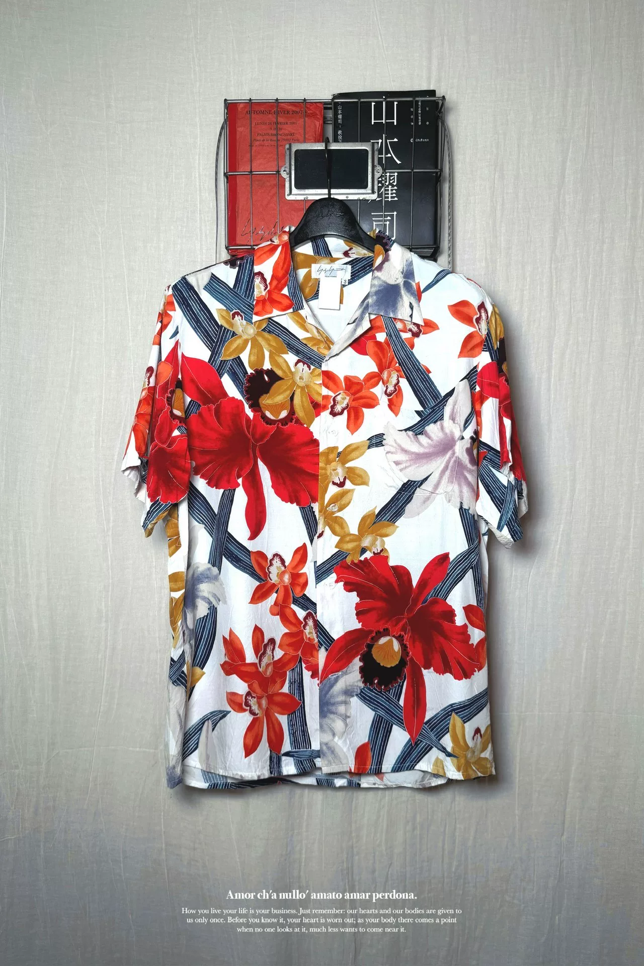 Yohji Yamamoto 02ss Cuban Collar Orchid Shirt — detail