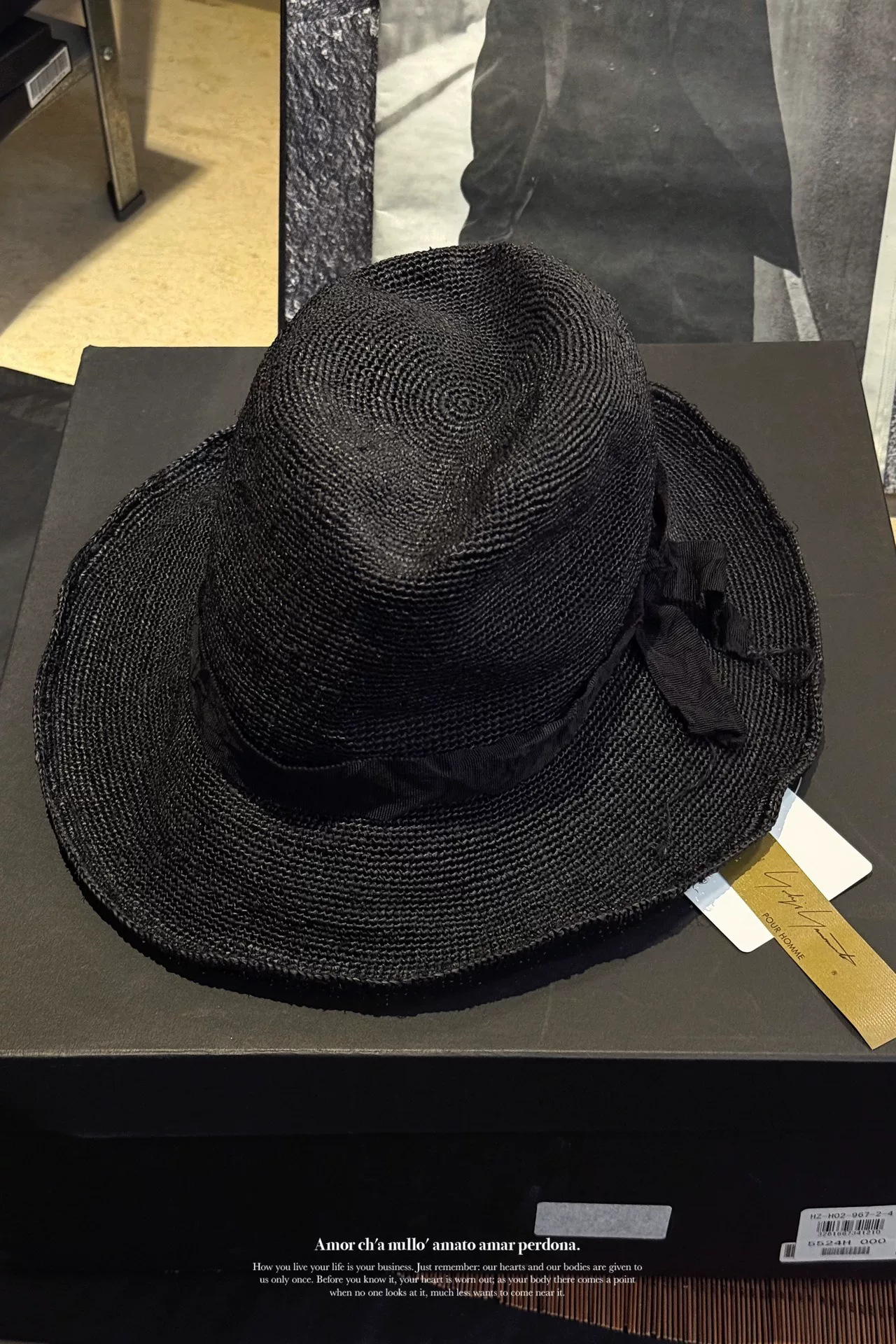 Yohji Yamamoto 23SS Raffia Straw Hat — back