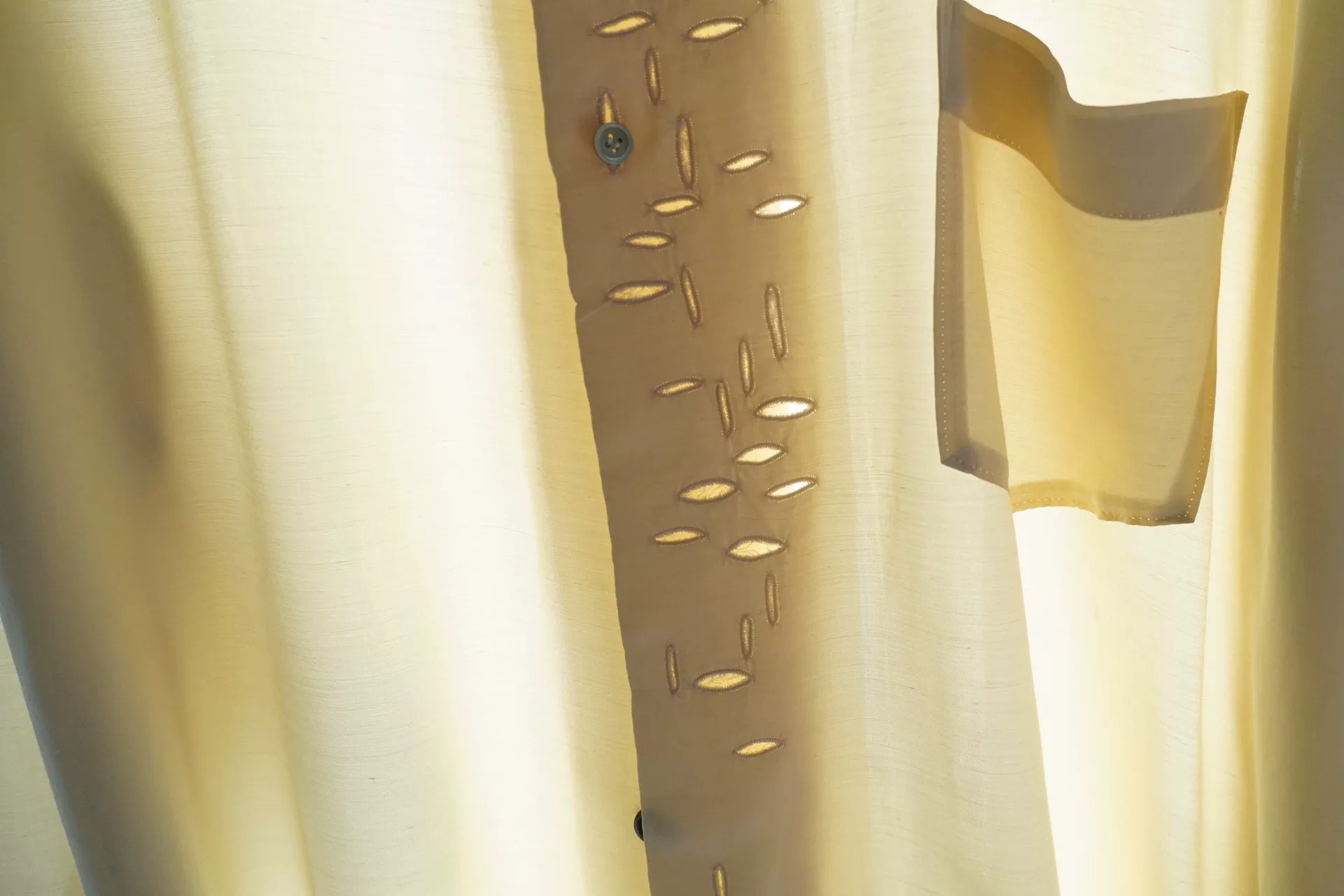 Yohji Yamamoto 92SS Cream Silk Shirt — label