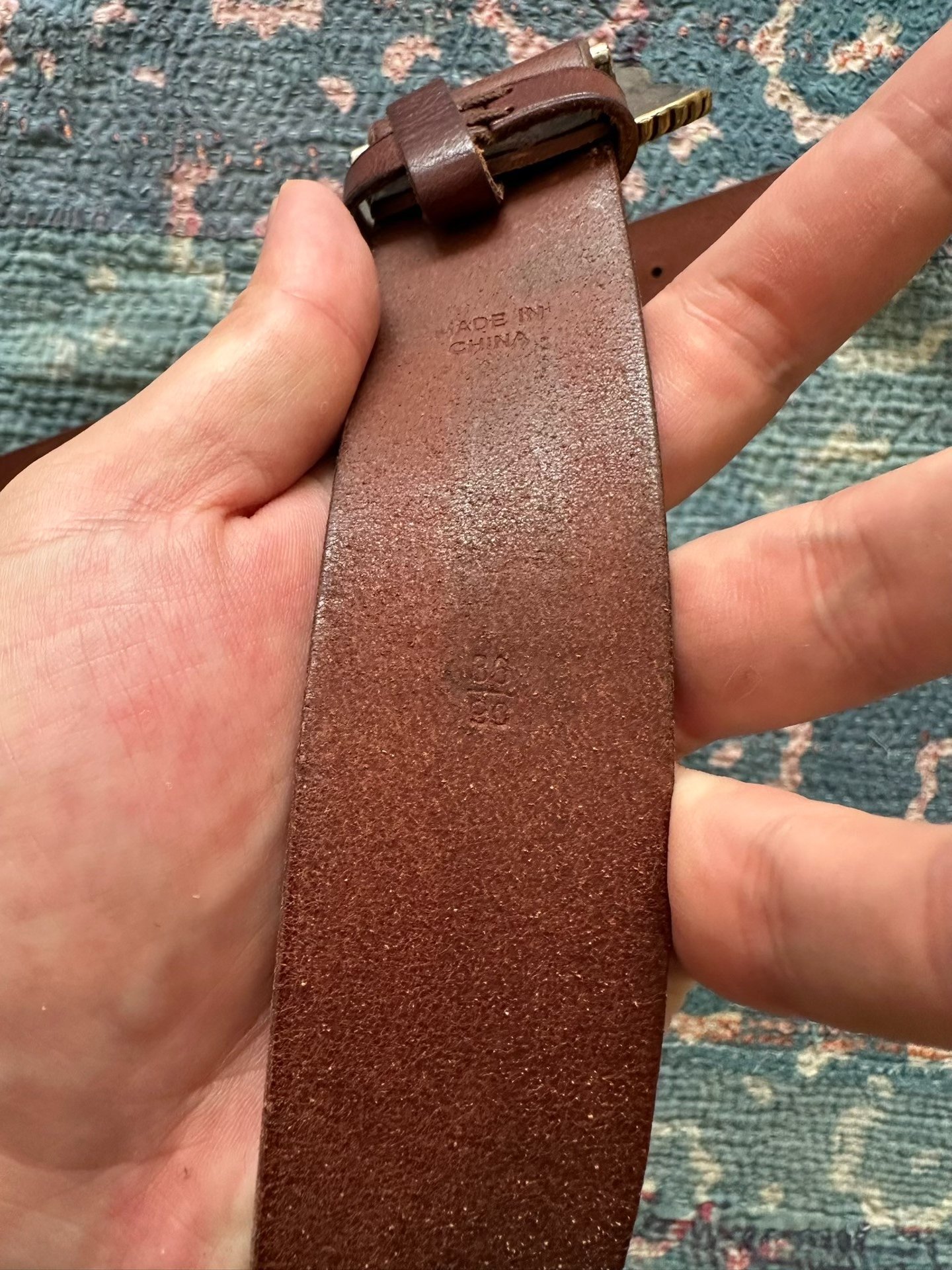 Polo Ralph Lauren Bull Head Leather Belt — label