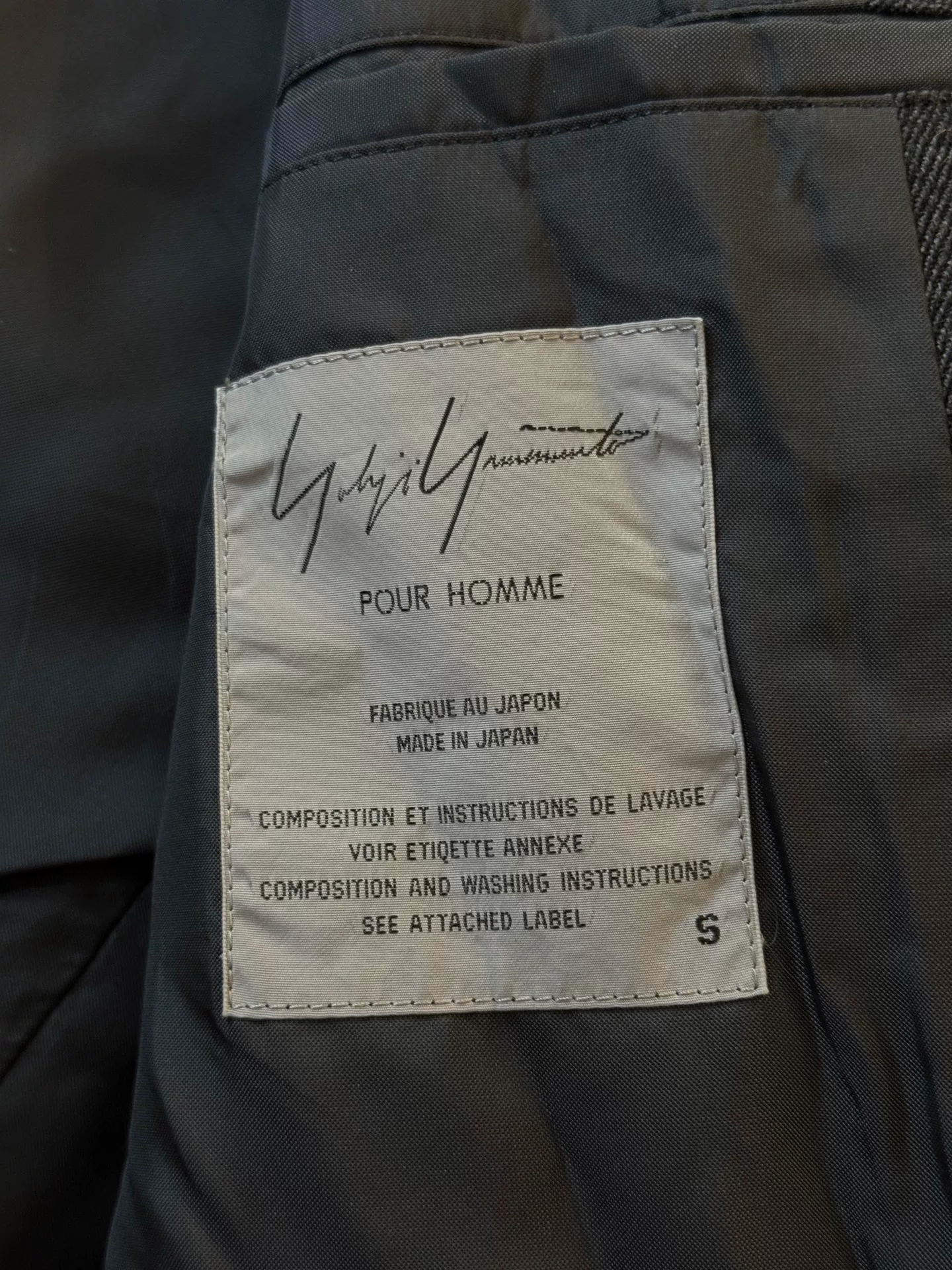Yohji Yamamoto 99aw Gray Wool Coat — detail