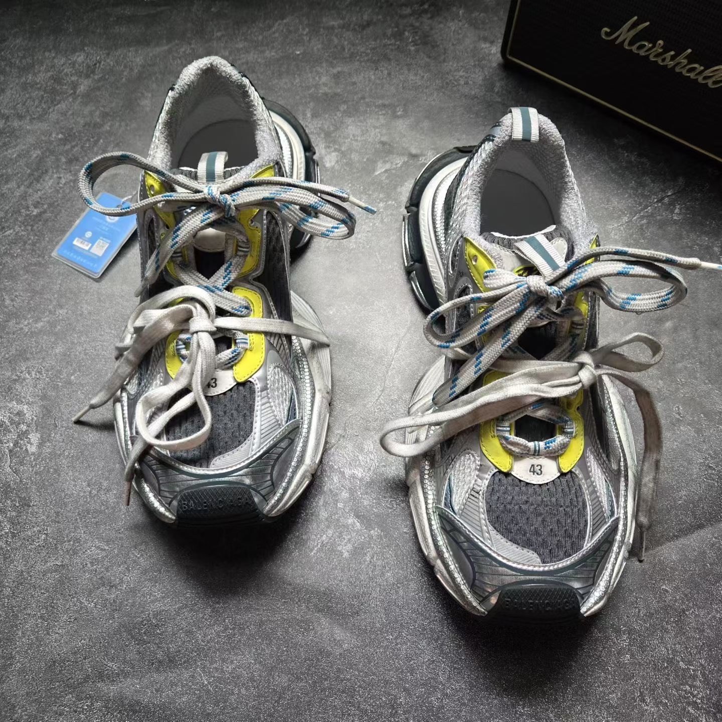 Balenciaga 3XL Gray Yellow Silver — front