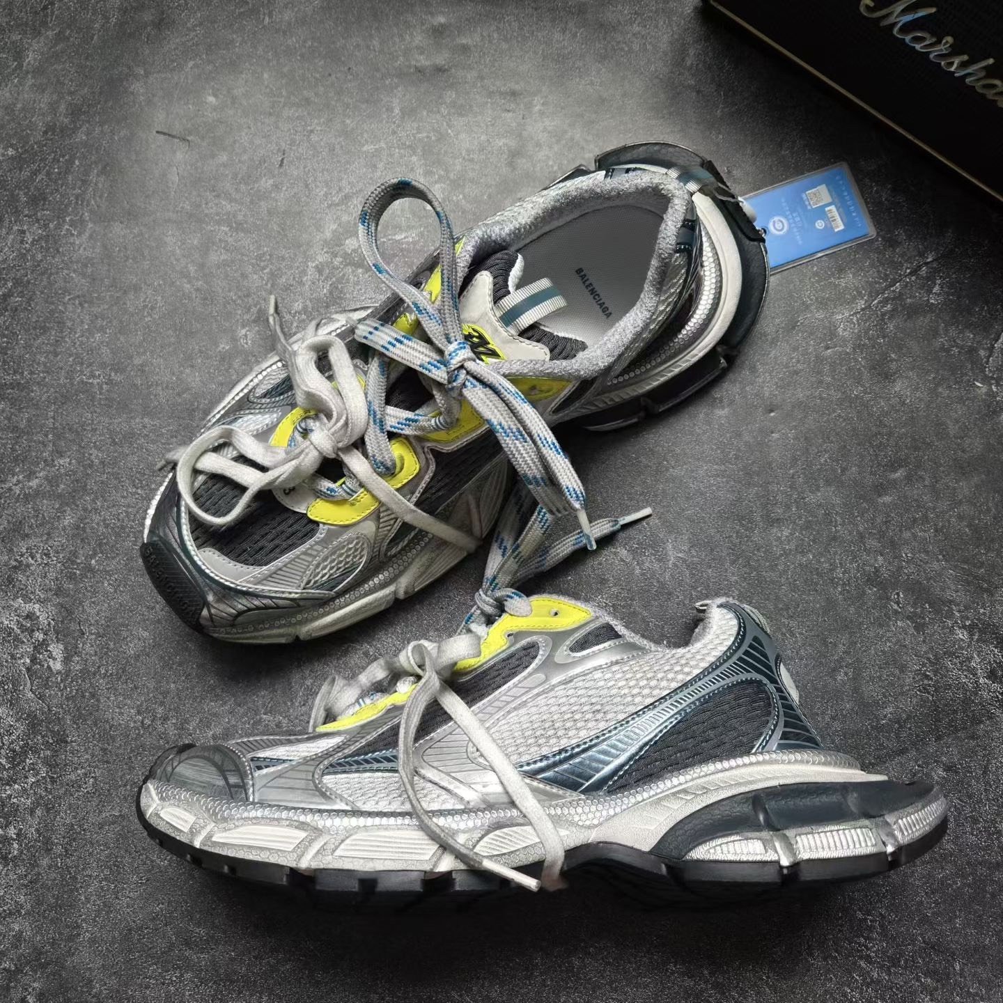 Balenciaga 3XL Gray Yellow Silver — back