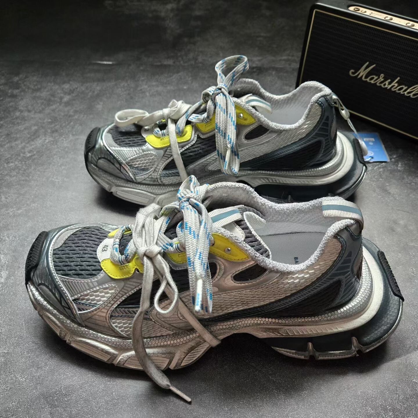 Balenciaga 3XL Gray Yellow Silver