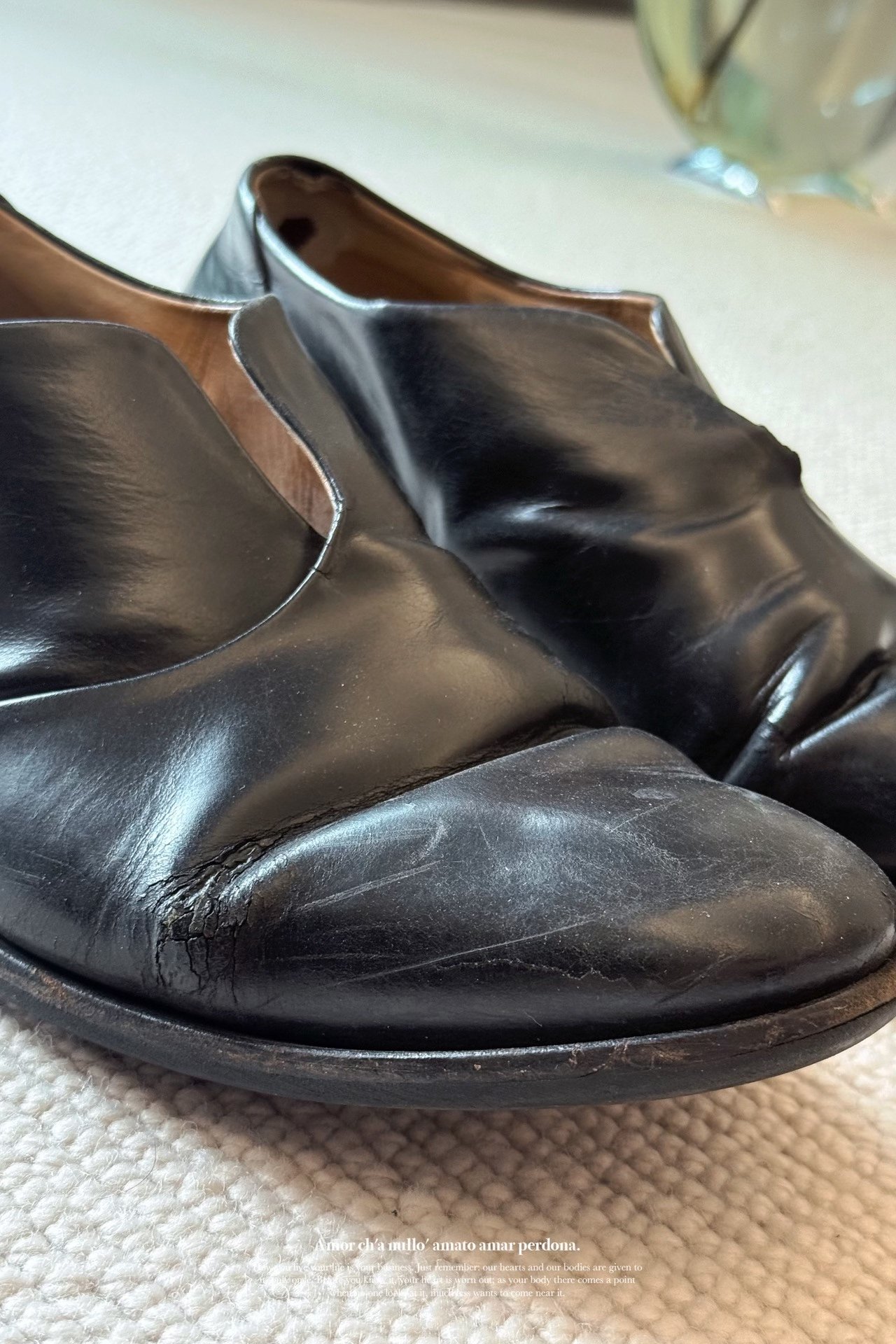 Yohji Yamamoto x CHEREVICHKIOTVICHKI Derby Shoes — label