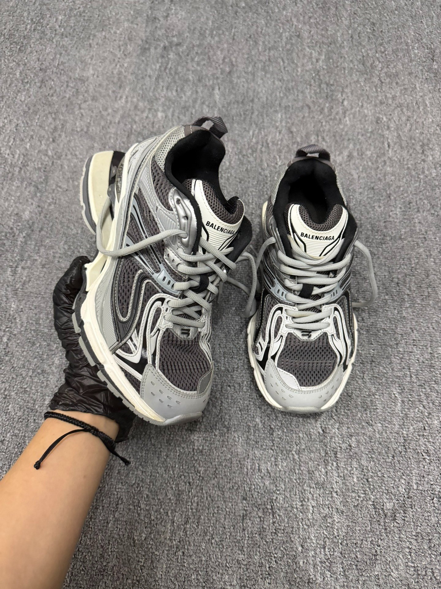 Balenciaga Track Sneakers Gray Black — back