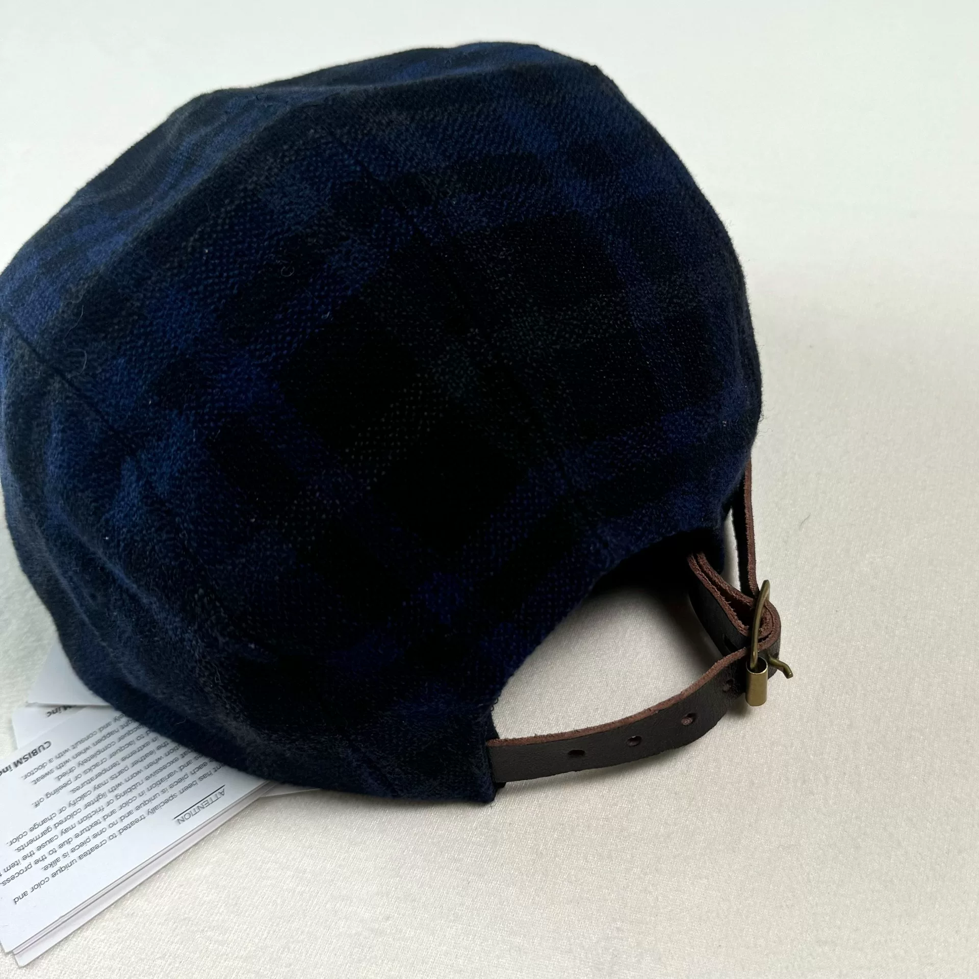 VISVIM 24AW Buffalo Check Camp Cap — front