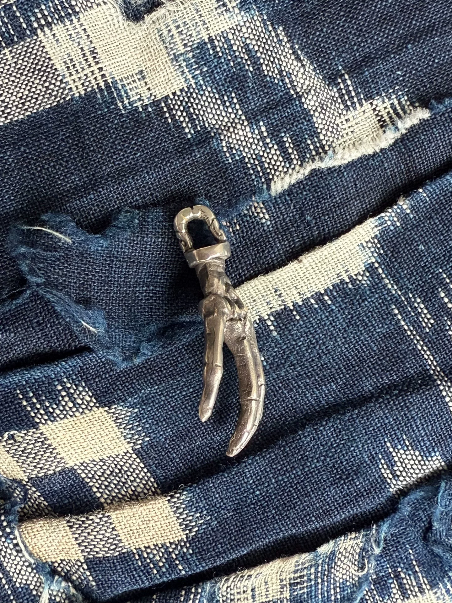 The Great Frog Ghost Hand Silver Pendant — back