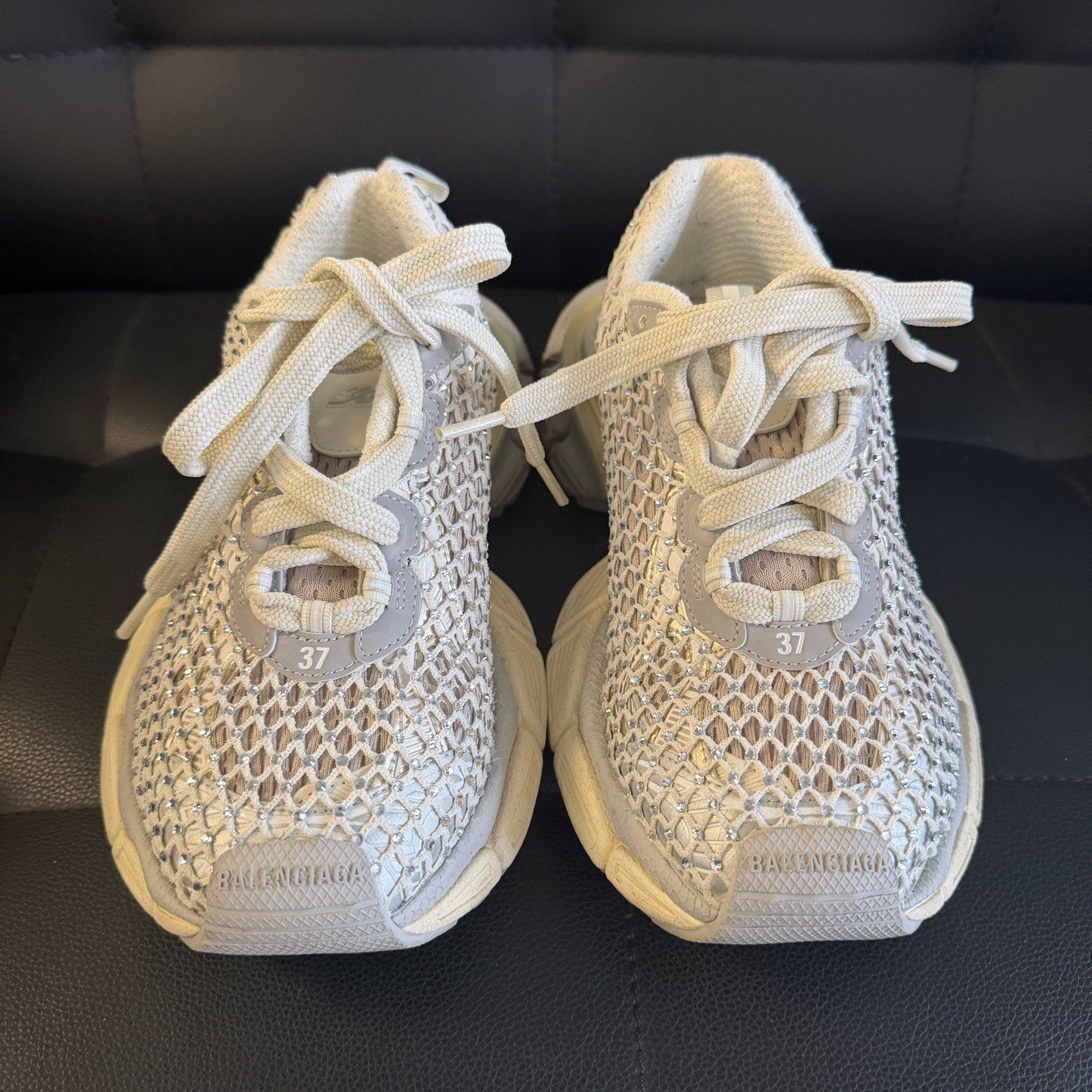 Balenciaga Silver 3XL Low-Top Sneakers — front
