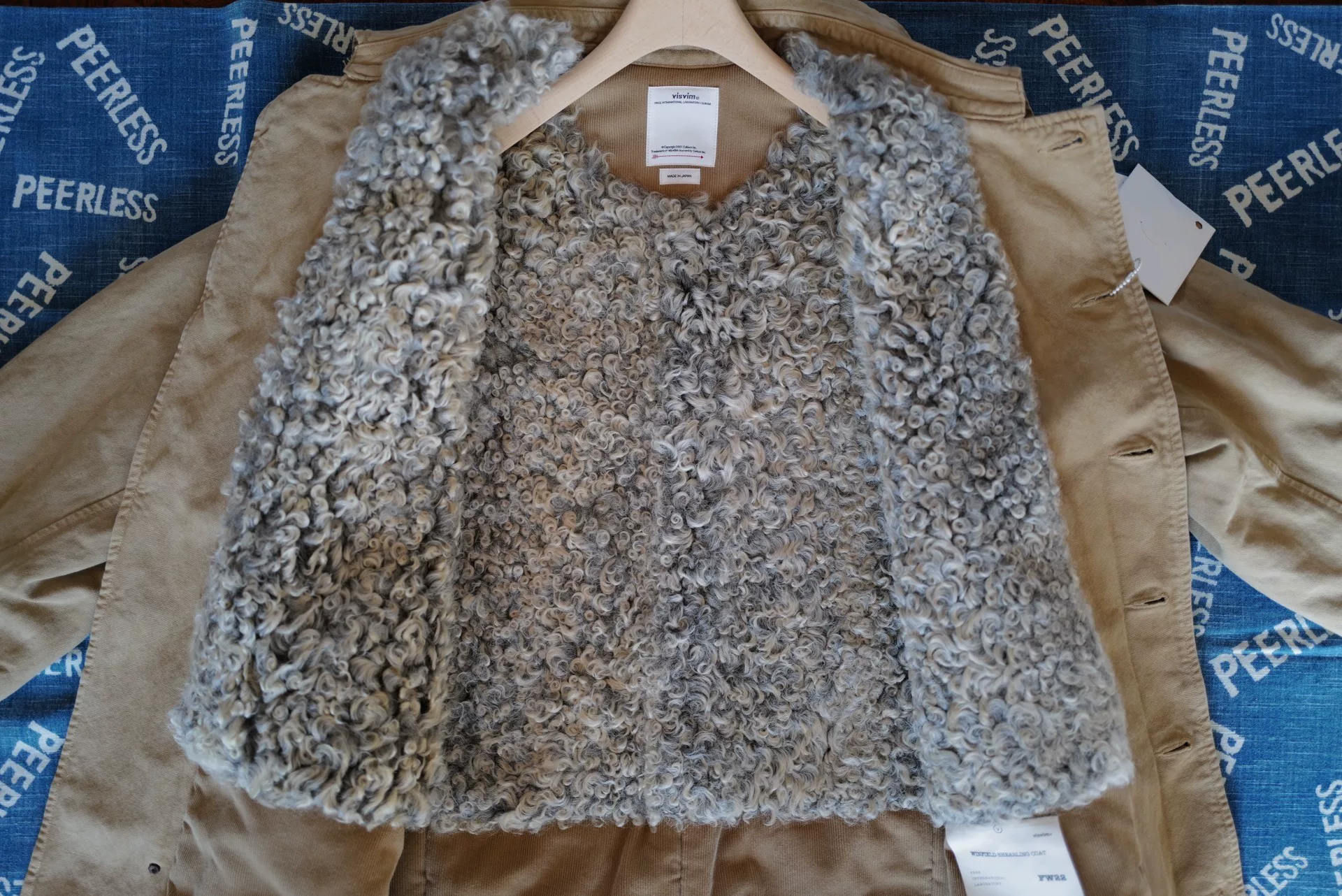 VISVIM Winfield Shearling Coat 22AW — label