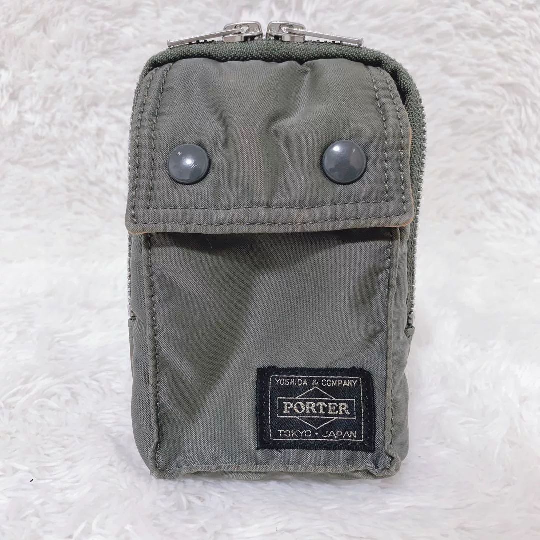PORTER Green Nylon Camera Bag — front