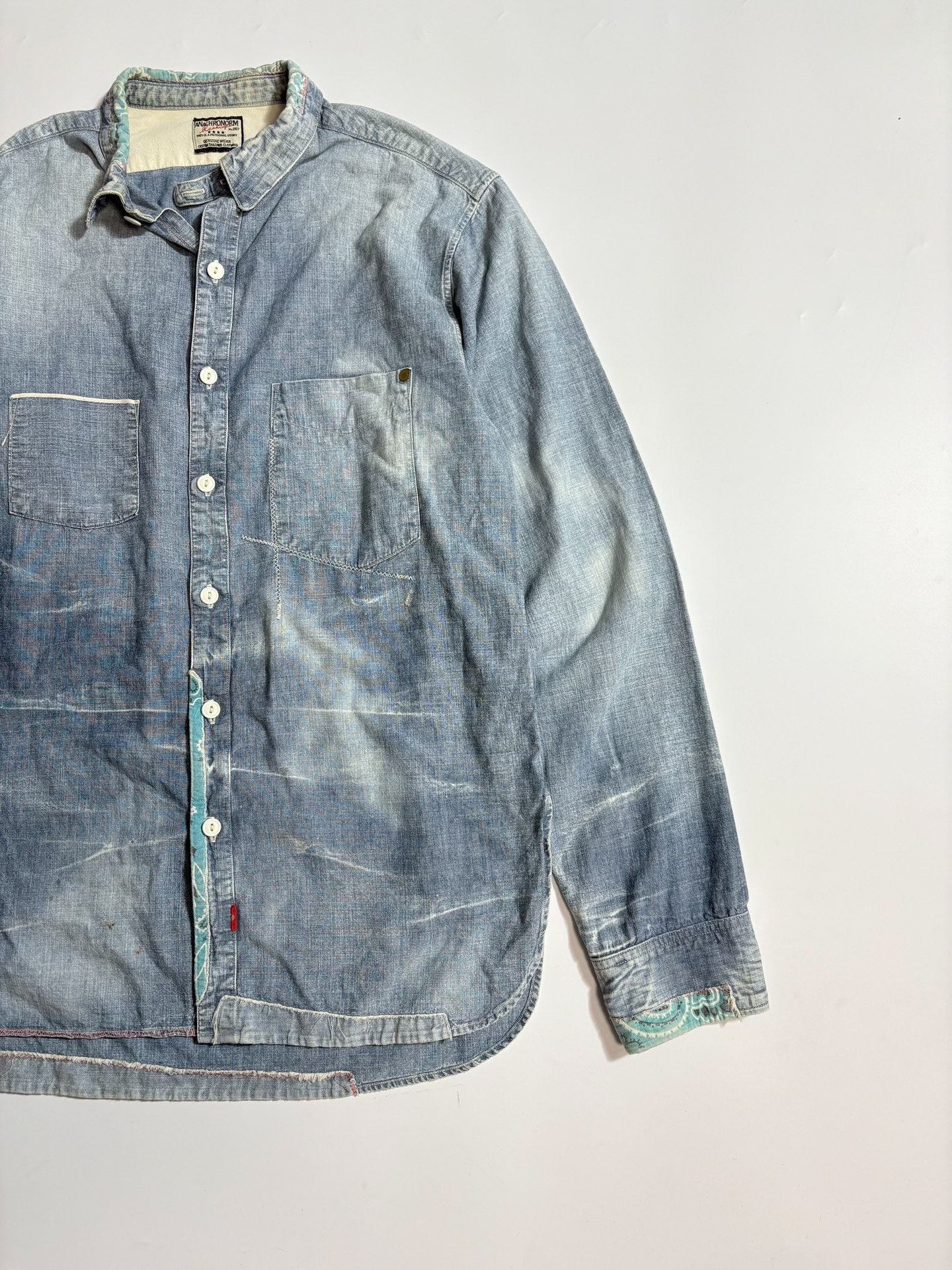 ANACHRONORM Distressed Denim Shirt — back