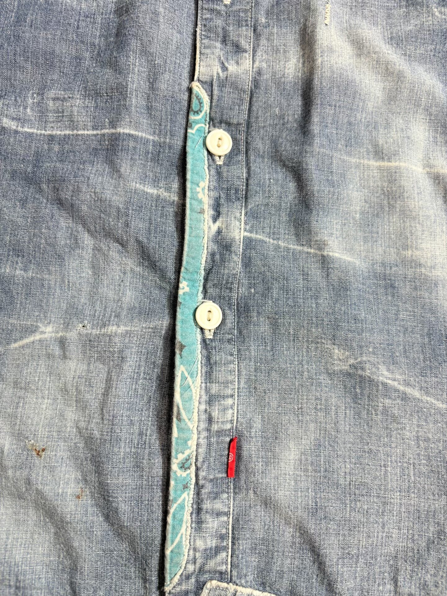 ANACHRONORM Distressed Denim Shirt — detail