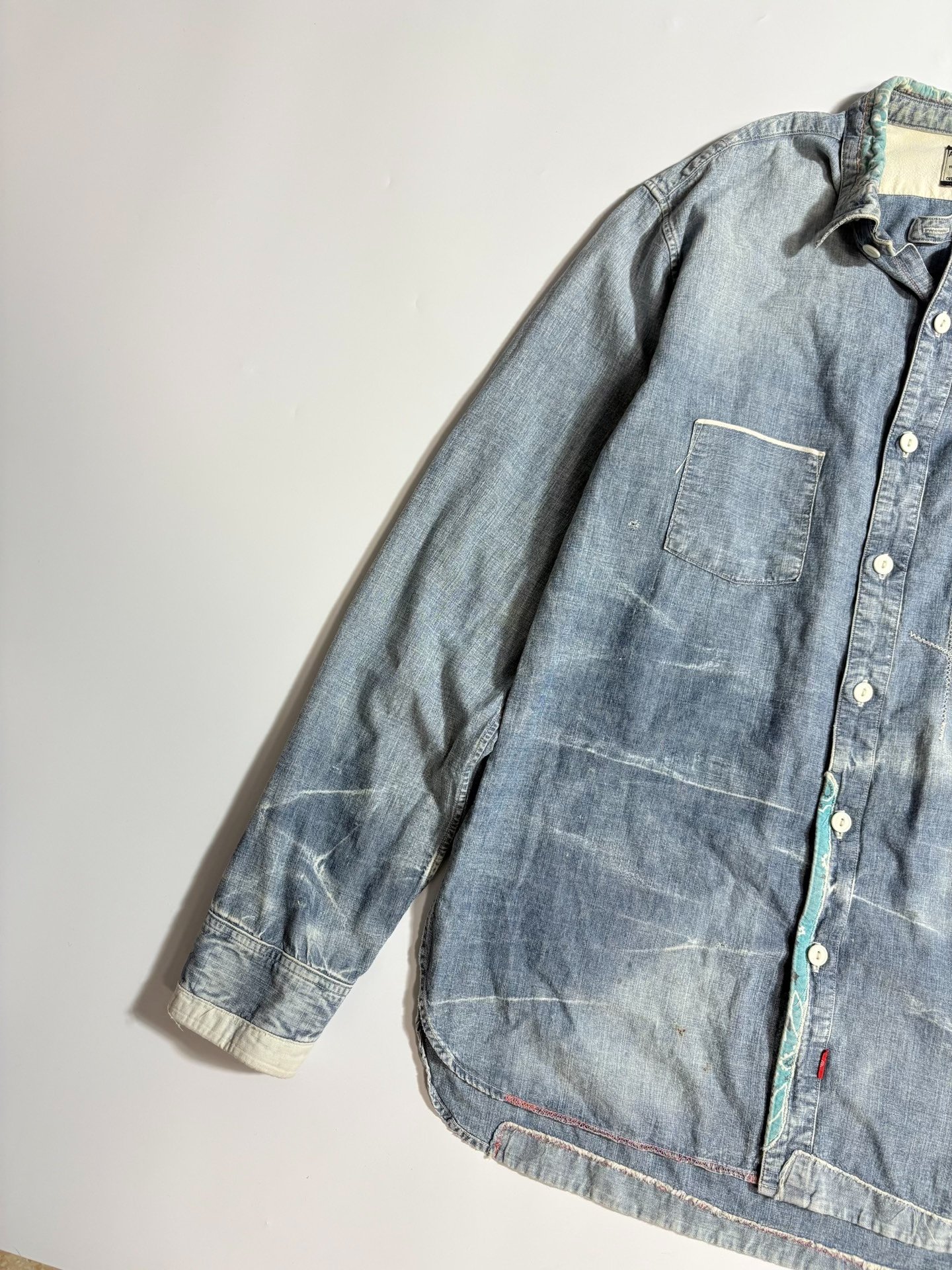 ANACHRONORM Distressed Denim Shirt — front
