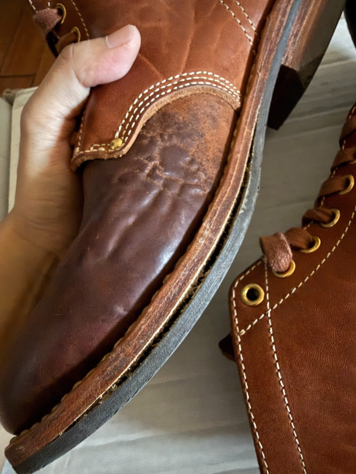 visvim brigadiar brown leather boots 9 — detail