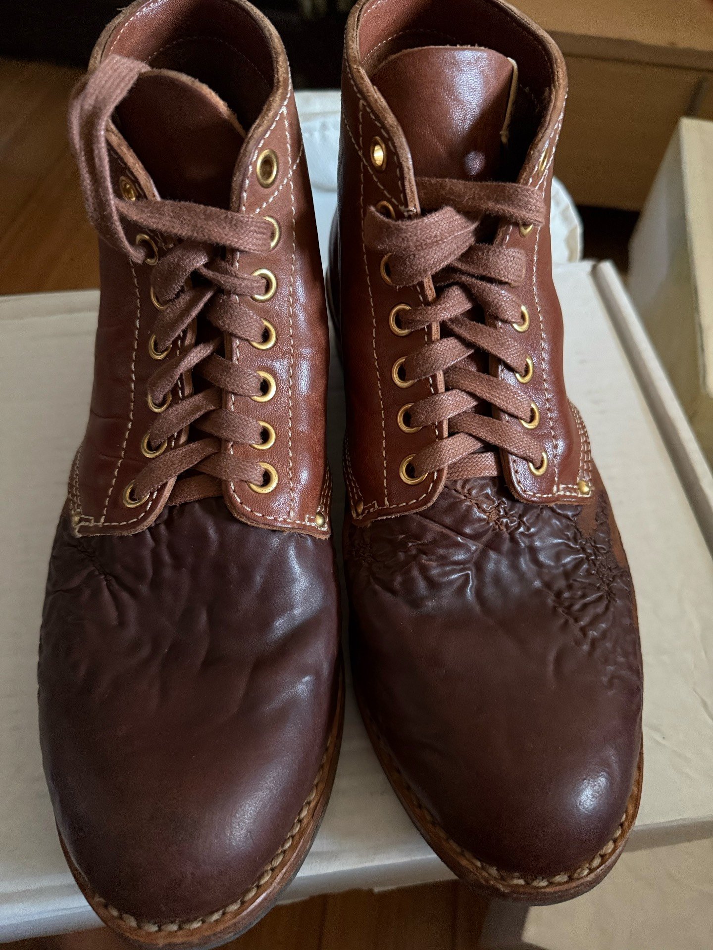 visvim brigadiar brown leather boots 9