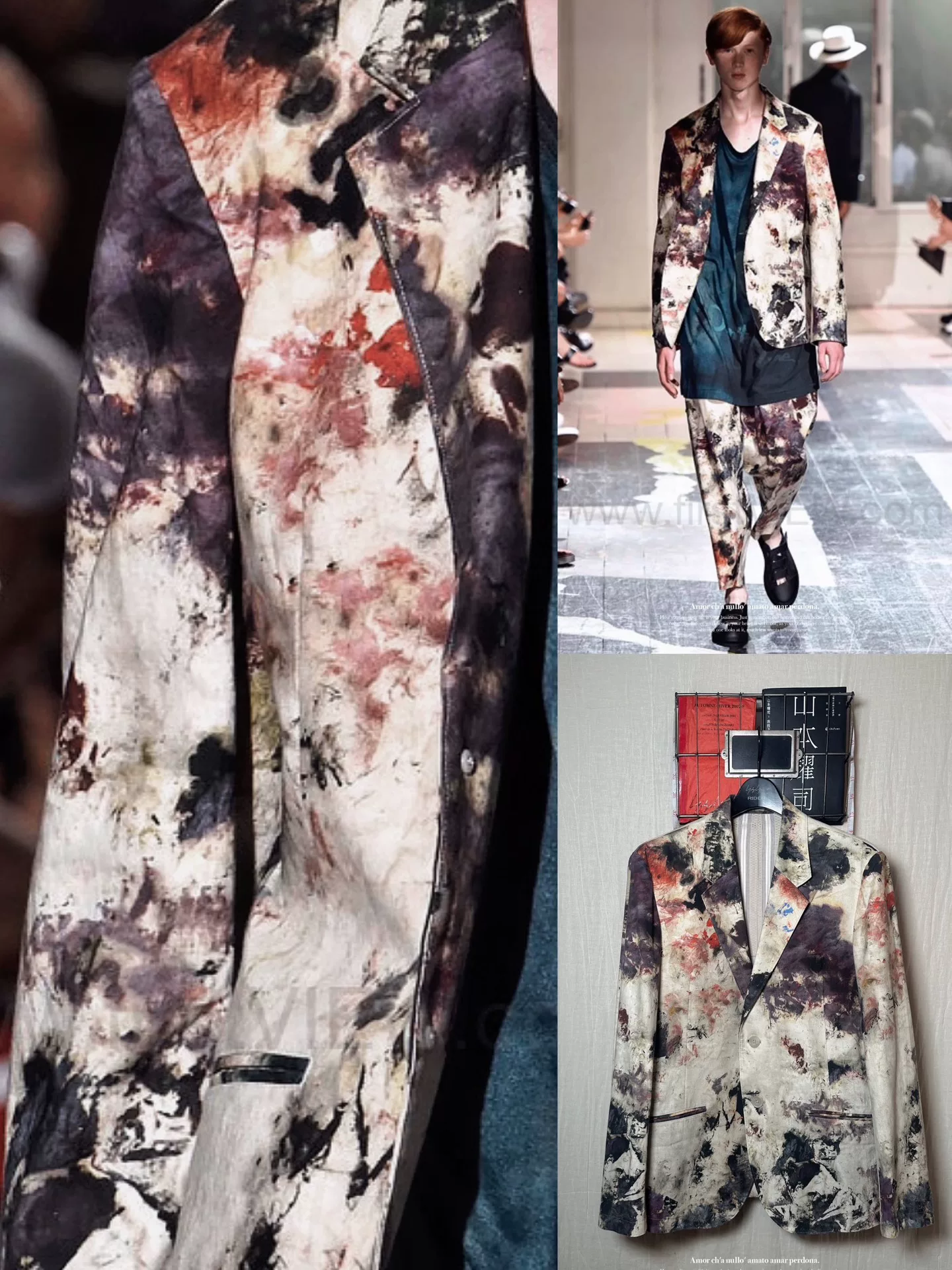 Yohji Yamamoto 18SS Splatter Ink Suit — front