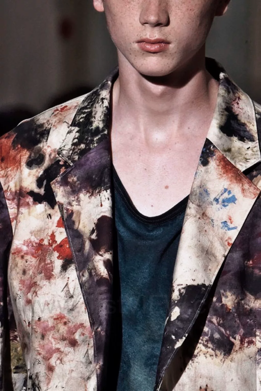 Yohji Yamamoto 18SS Splatter Ink Suit — label